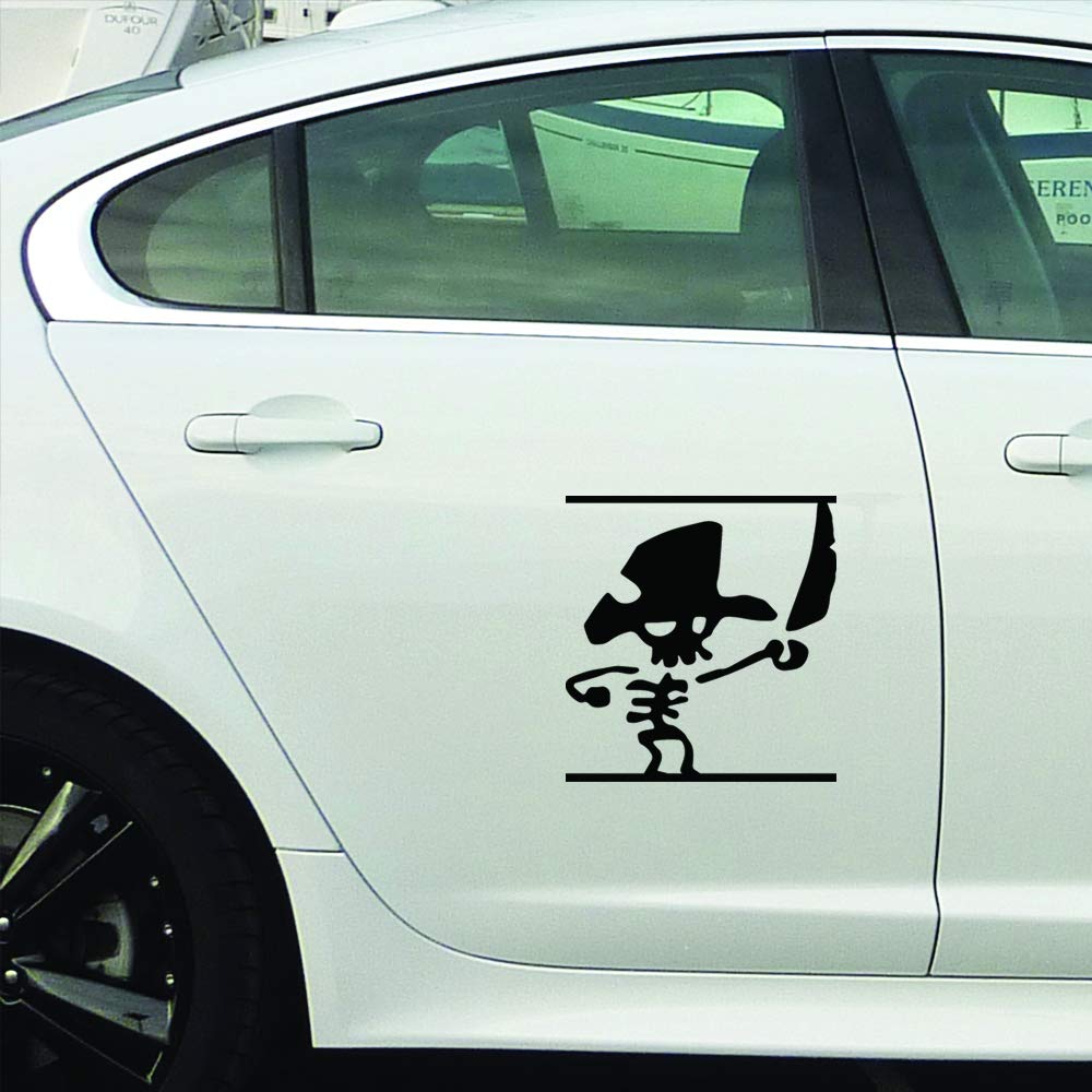 Premium Pirate Skeleton Waterproof Vinyl Decal Stickers - Durable Laptop, Phone, Helmet, Car Window, Bumper, Mug, Cup, Door & Wall Decor - Perfect for Halloween, Pirate Parties, Themed Events & DIY Home Decoration (ANDauto015401BL)