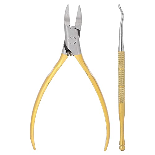 Premium Toe Nail Clippers with Angled Ends - Curved Arc-Shaped Edge for Precise Trimming - Dead Skin & Cuticle Remover - Gold Finish - Perfect for Pedicures & Home Foot Care