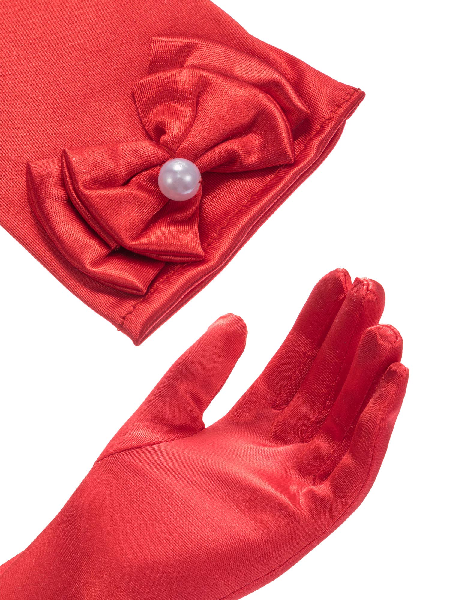 Elegant 6 Pairs Satin Gloves for Women - Long Formal Princess Gloves with Bows for Party, Wedding, Prom, Cosplay & Dress Up (Perfect for Brides, Dancers & Costume Events)
