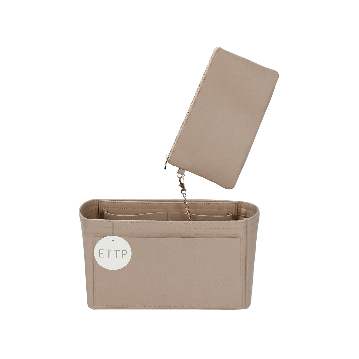 Premium Purse Organizer Insert for Handbags & Tote Bags - Universal Fit for Neverfull, Speedy & More - Slender Large Size in Beige | Perfect for Travel, Work & Daily Organization
