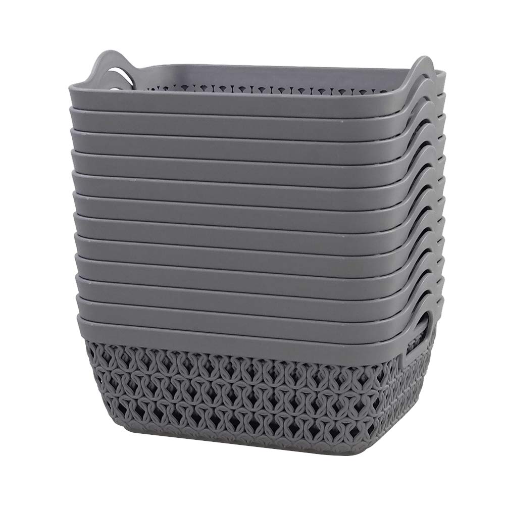 12-Pack Mini Plastic Storage Basket Trays - Organize Small Items, Jewelry, Office Supplies & Crafts - Perfect for Home, Office & DIY Projects