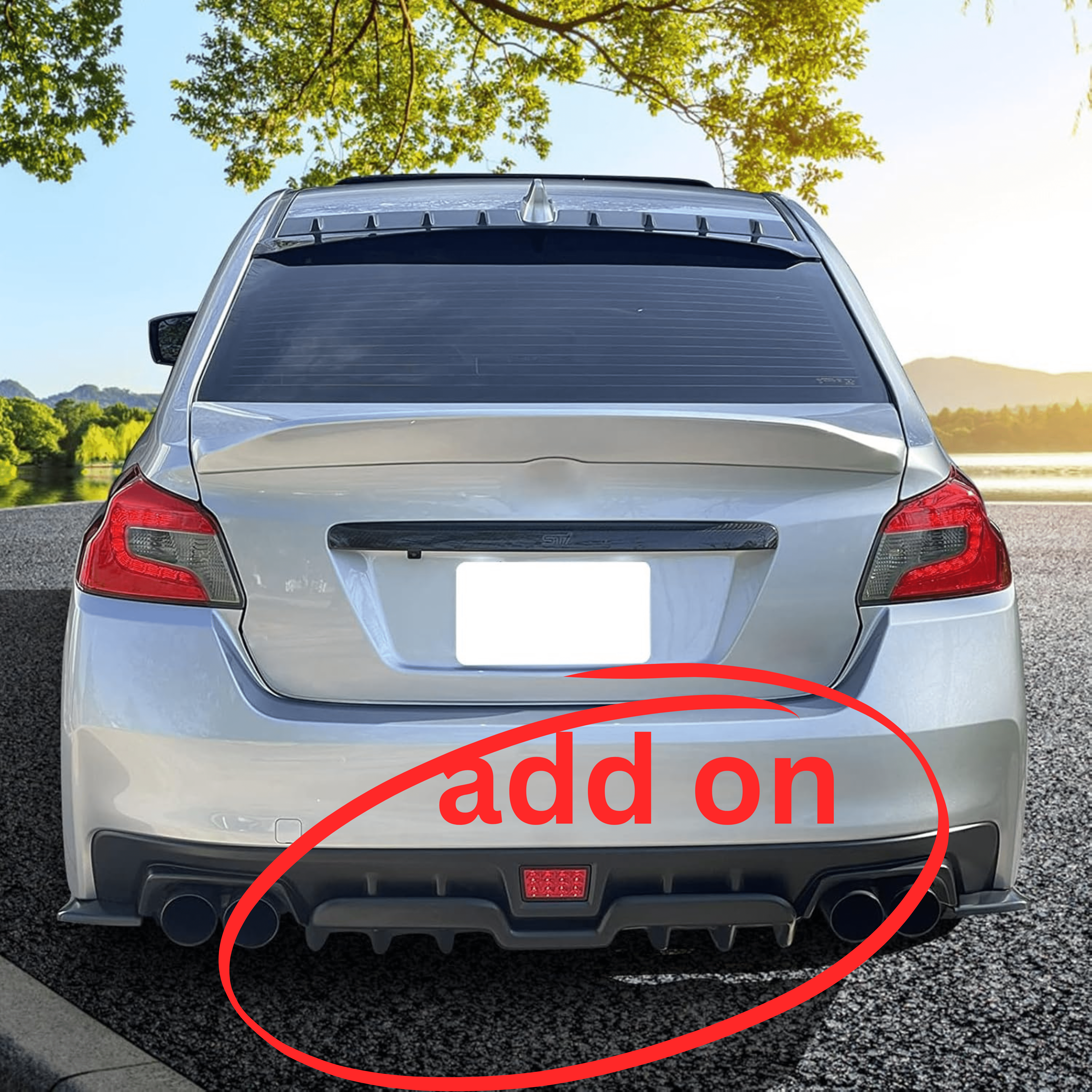 2015-2021 Subaru WRX STI Matte Black Rear Bumper Diffuser - High Performance PP Material - Perfect for Car Enthusiasts & Street Racing Upgrades