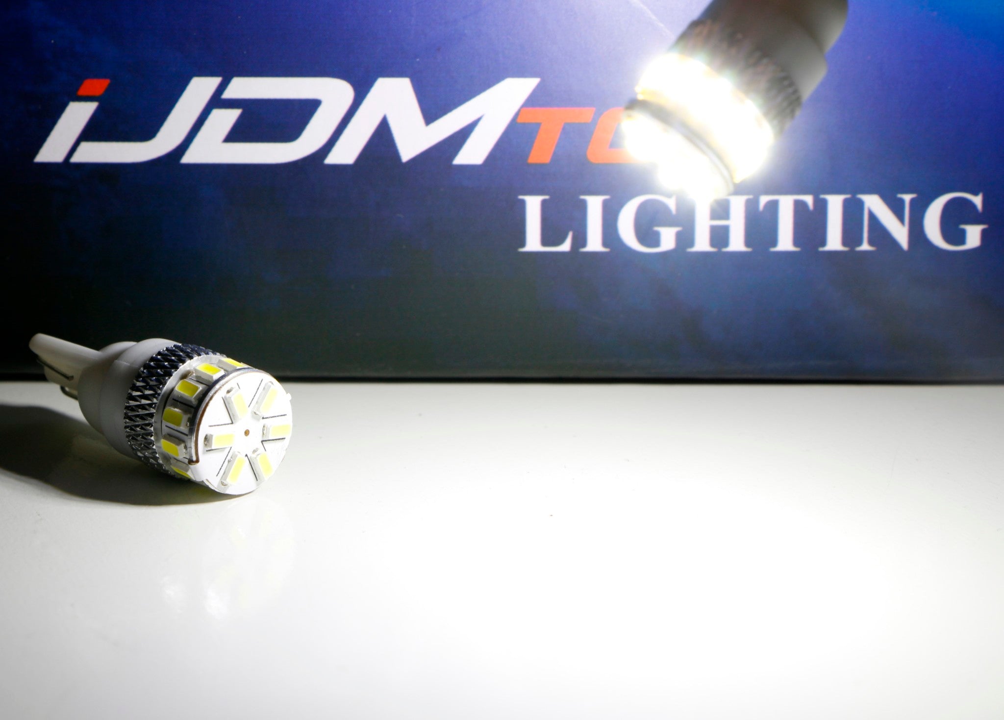 2-Pack Xenon White 168 2825 18 SMD T10 LED Bulbs - Super Bright Replacement for Under Mirror Puddle Lights - Perfect for Car Interior Lighting, Door Courtesy Lights, and Footwell Illumination