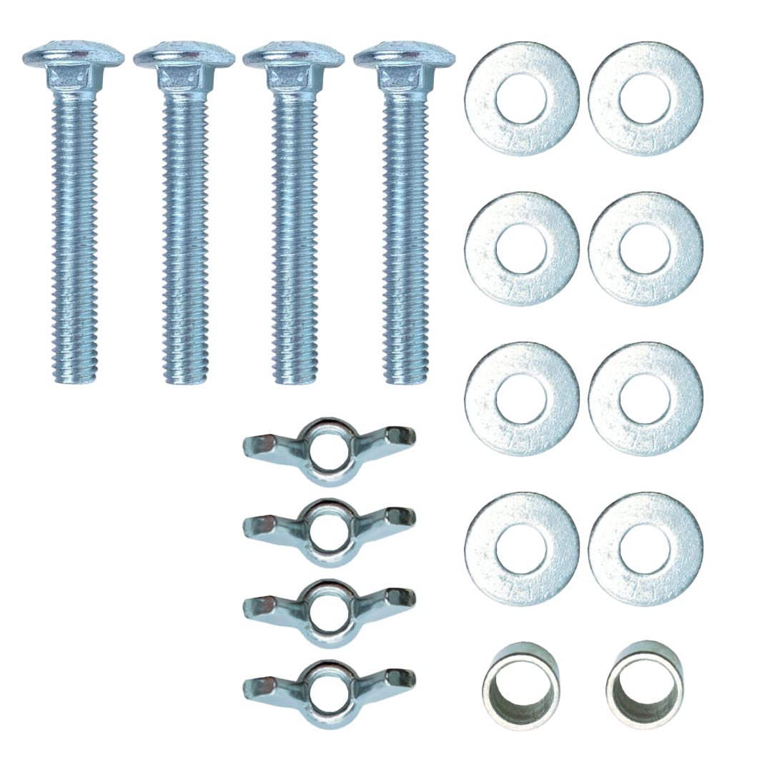 AR500 Steel Gong Hardware Kit - 4 Carriage Bolts, 2 Spacers, 4 Wing Nuts, 8 Washers | Perfect for Shooting Targets, Outdoor Range Setup & Tactical Training