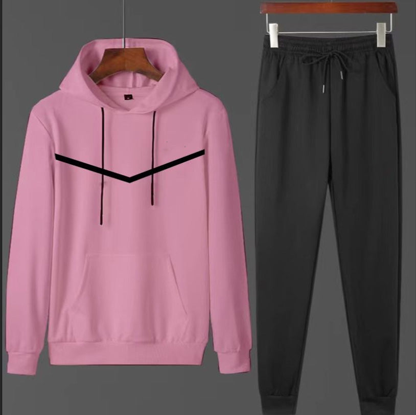 Men's Hooded Sweatshirt 2-Piece Set - Casual Pullover Hoodie & Jogger Pants Outfit (XN2094) | Comfortable Lounge Wear for Home, Gym, and Street Style Fashion