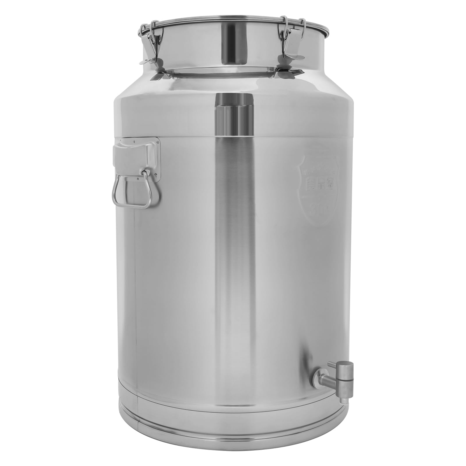 20 Gallon (76L) Stainless Steel Milk Can with Faucet - Heavy Duty Sealed Container for Milk, Wine, Grains & Liquids - Ideal for Dairy Farms, Breweries & Food Storage