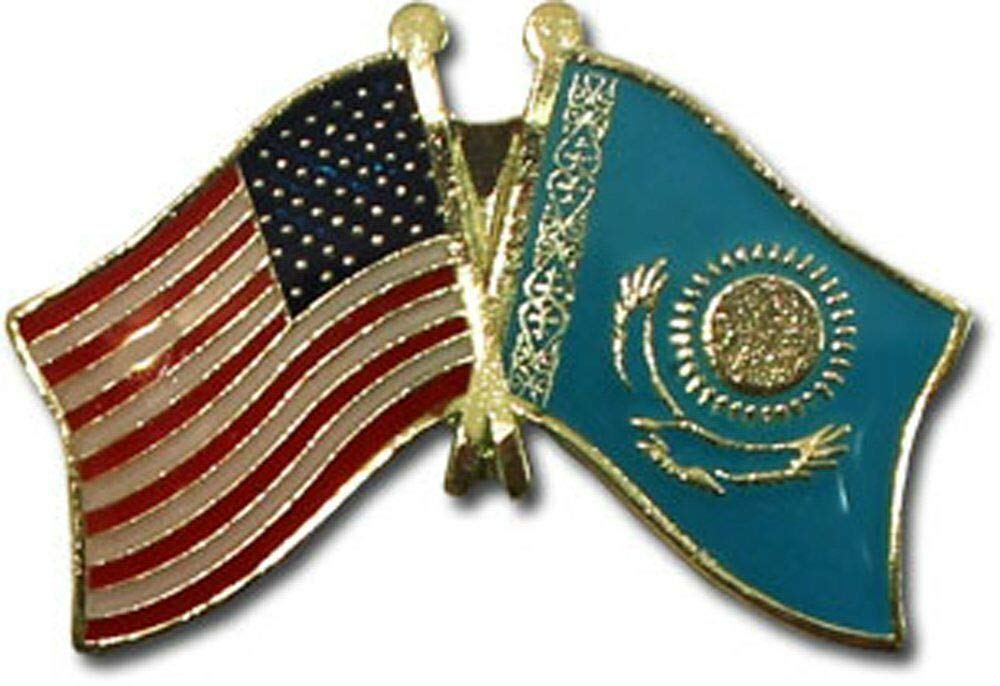 24 Pack USA & Kazakhstan Friendship Flags - American & Kazakh Lapel Pins, Hat Pins for International Events, Cultural Celebrations & Diplomatic Gifts