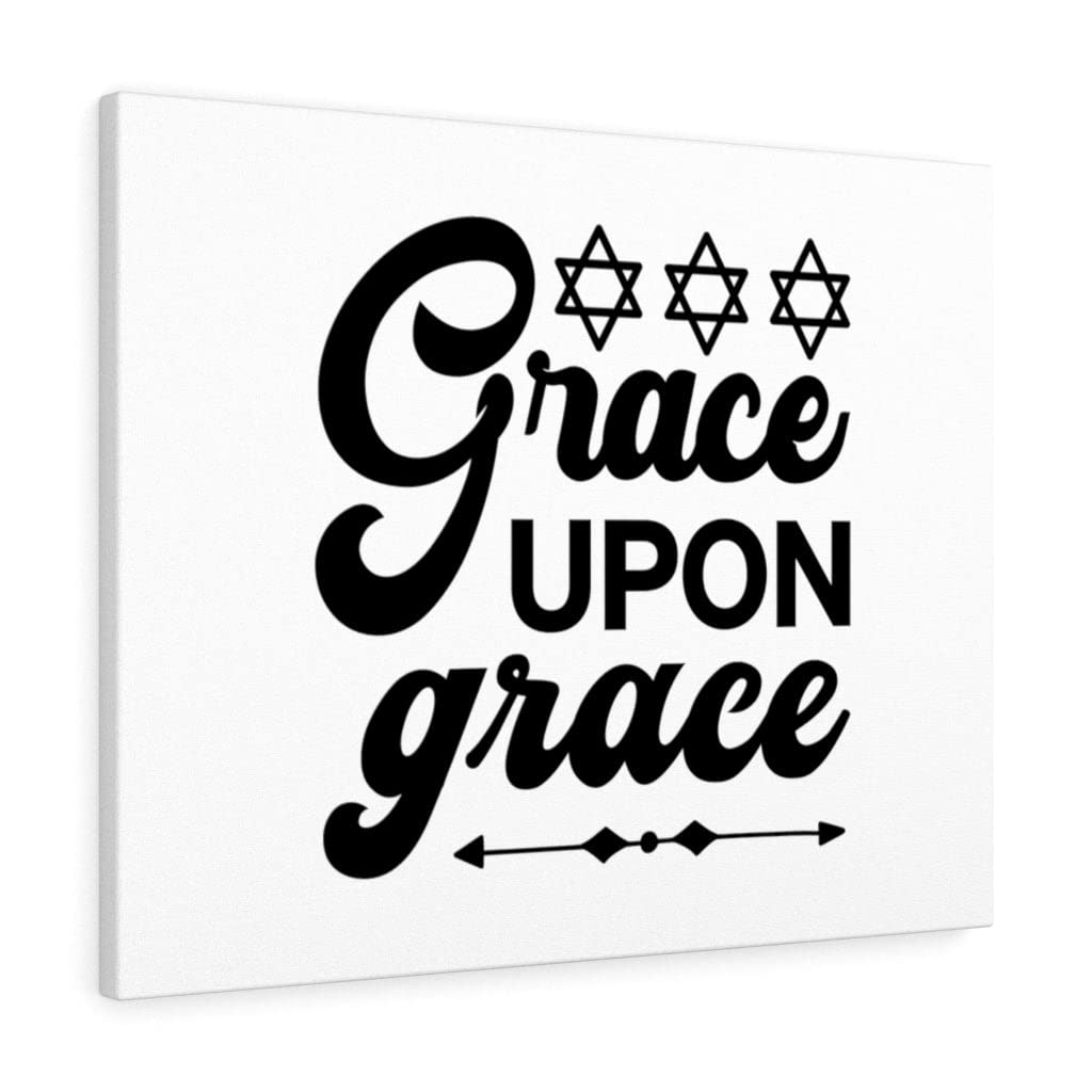 Grace Upon Grace Christian Wall Art - Bible Verse Print Ready to Hang - Inspirational Scripture Decor for Home, Church & Office - Perfect Gift for Weddings, Baptisms & Housewarmings