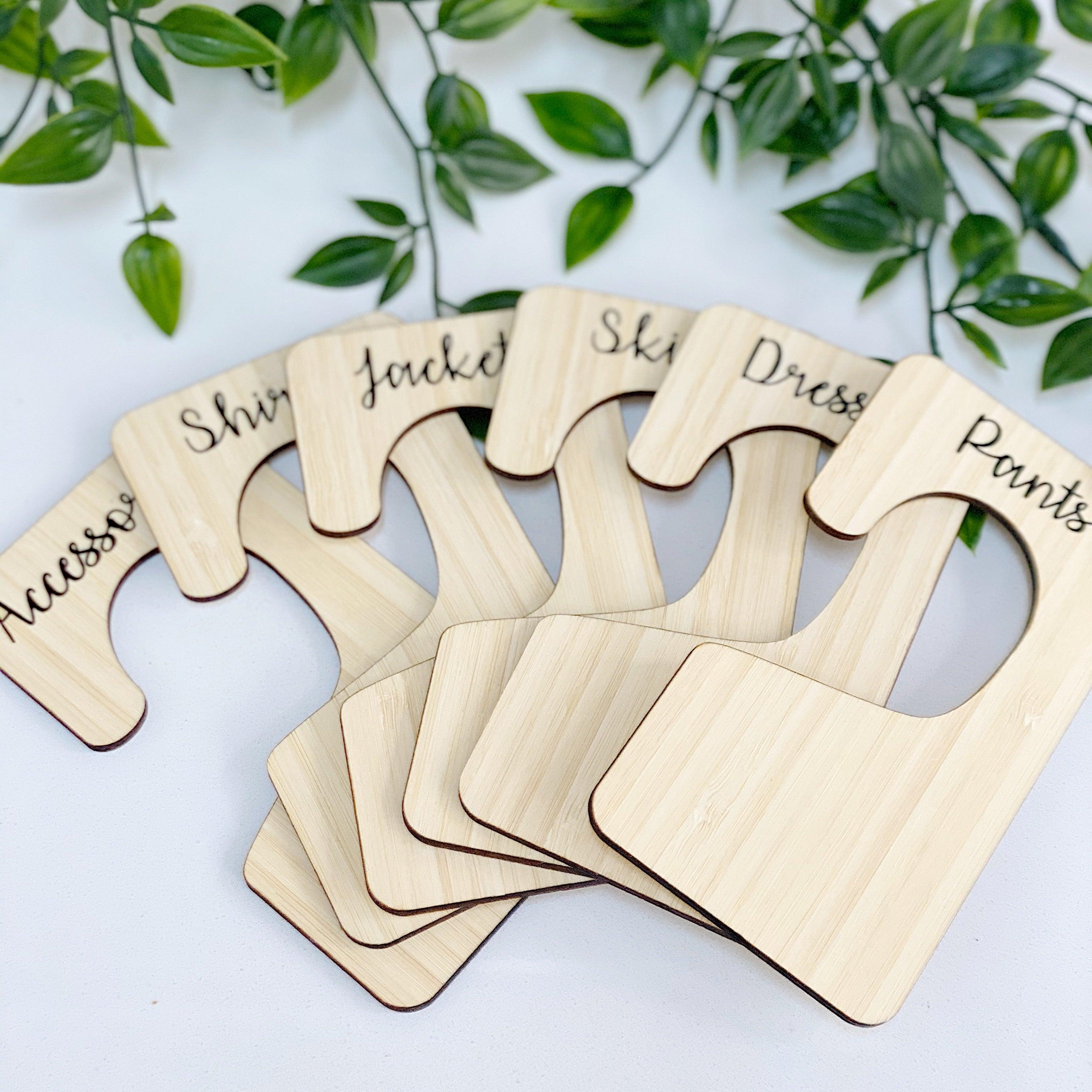 Premium Acrylic & Bamboo Wardrobe Organizers with Labels - Perfect for Closet, Drawer & Storage Organization