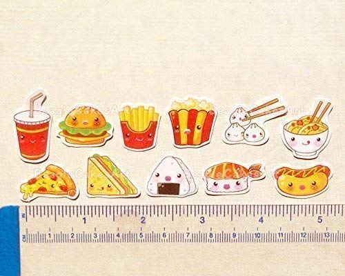 Kawaii Japanese Food Stickers for Planners, Laptops & Scrapbooks - Handmade Decorative & Functional Sticker Flakes - Perfect for Journaling, DIY Crafts & Kawaii Aesthetic Decor