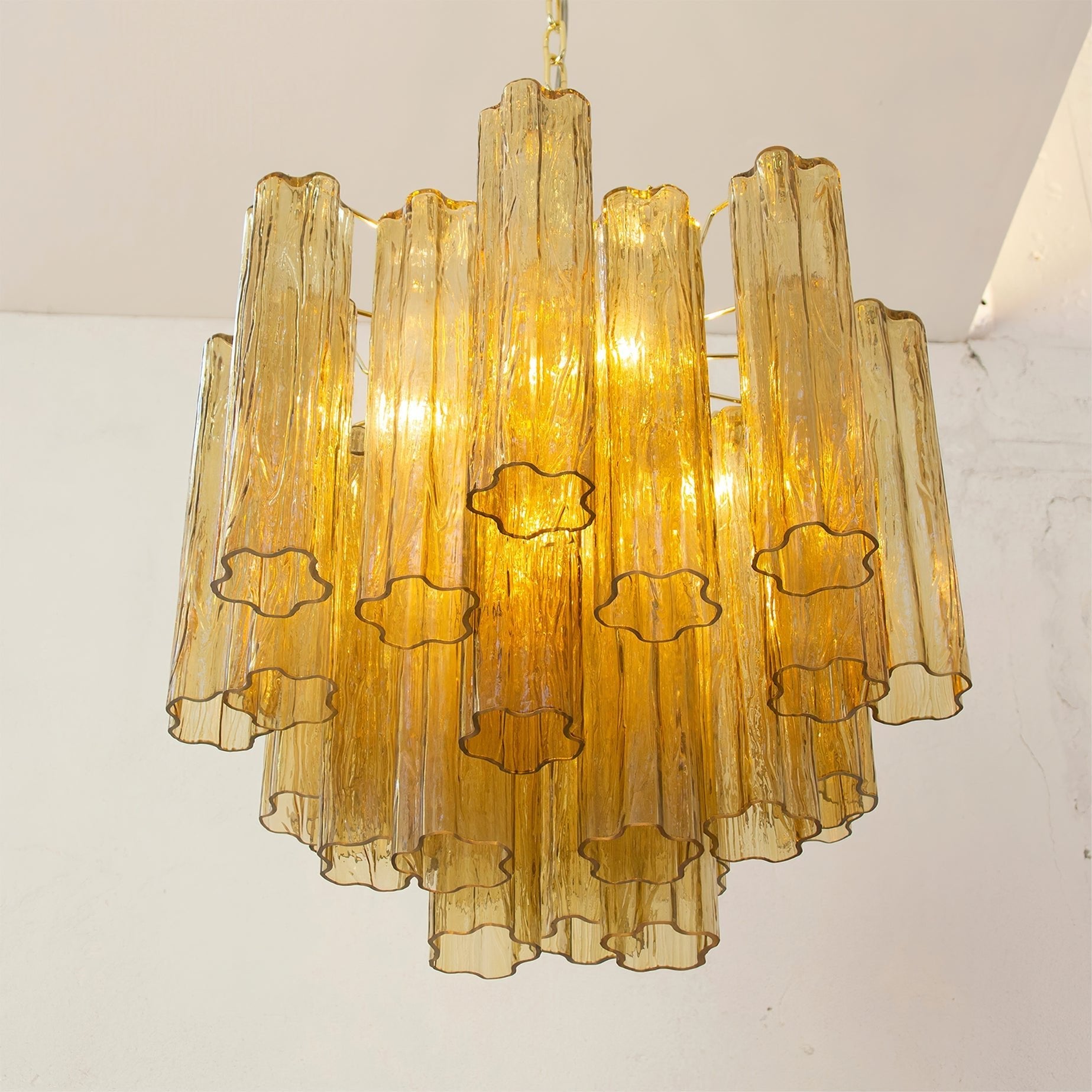 Addis Tubes Chandelier - Modern Crystal Glass Pendant Light Fixture for Dining Room, Living Room & Bedroom | Elegant Home Decor Lighting