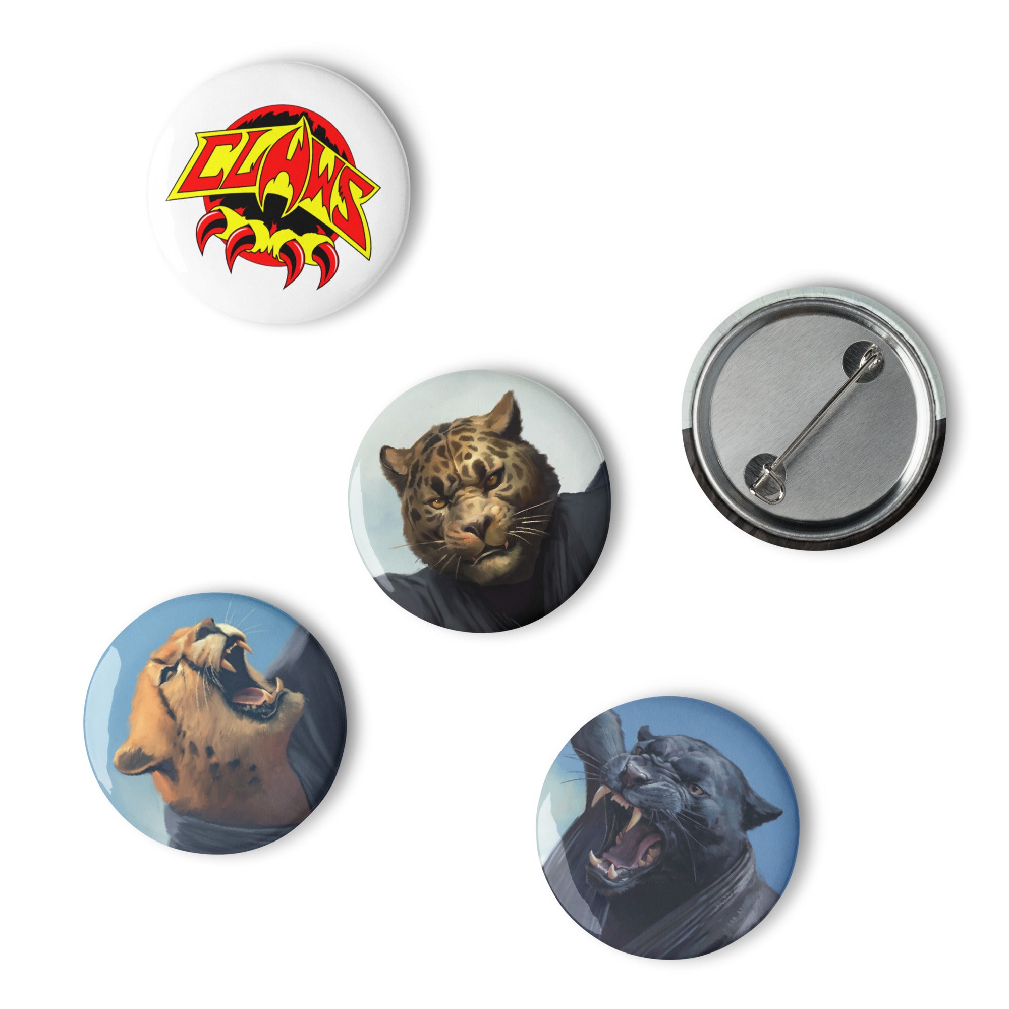 Zoo Jitsu Fighters CLAWS Pin Buttons Set - Cute Animal Martial Arts Enamel Pins for Backpacks, Jackets & Gifts - Collectible Badges for Anime Fans & Martial Arts Lovers