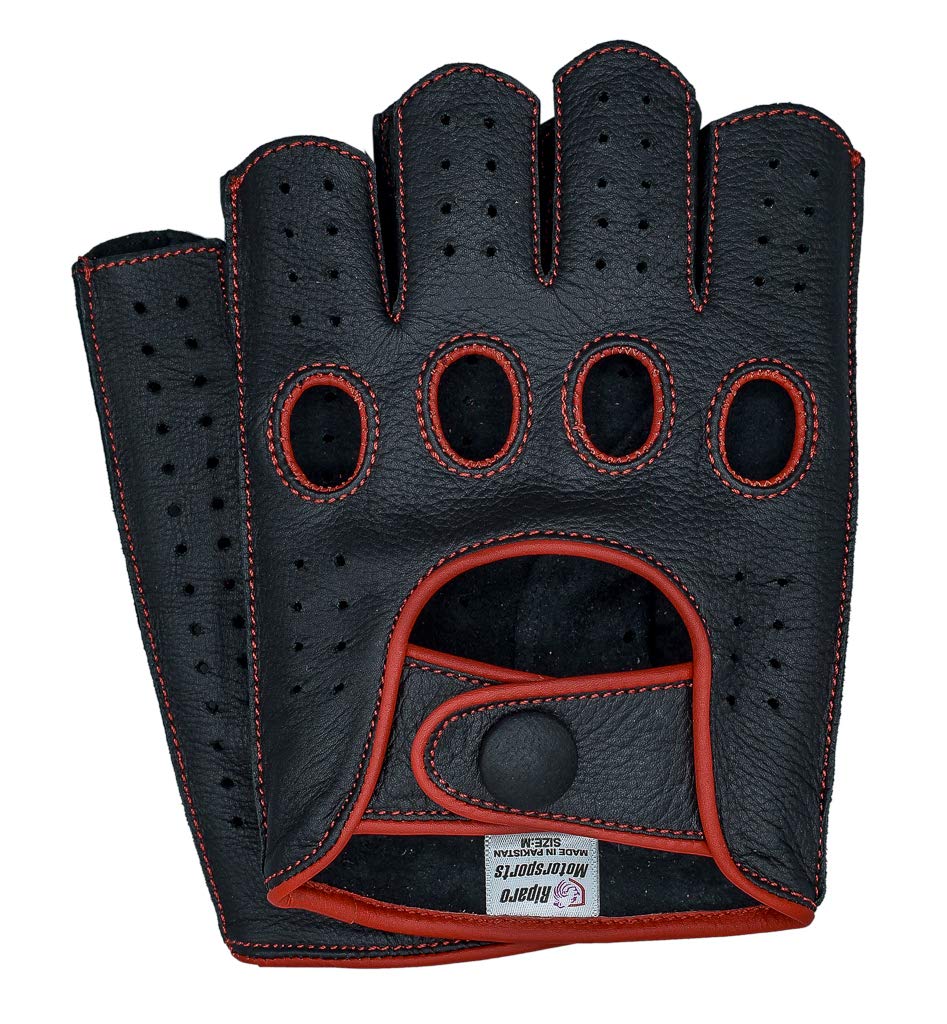 Men's Fingerless Leather Gloves for Driving, Motorcycle Riding, Cycling & Cosplay - Breathable Comfort for Outdoor Sports & Costume Events