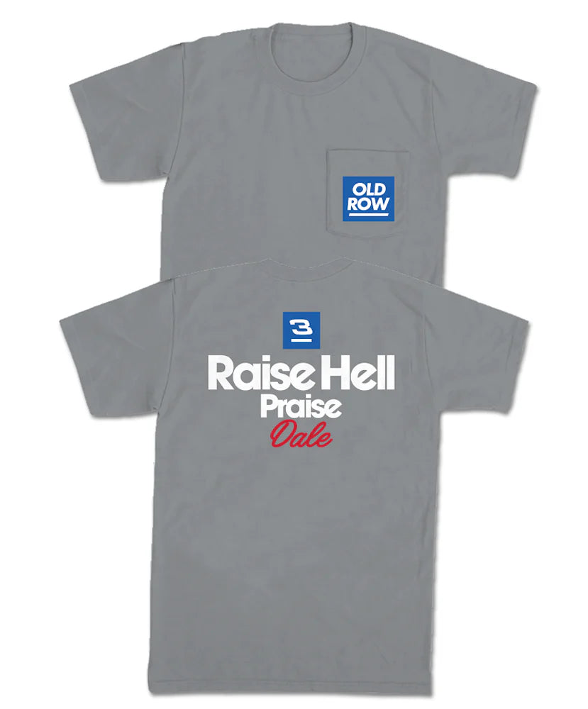Old Row Raise Hell Praise Dale Pocket T-Shirt - Vintage Graphic Tee for Men - Casual Streetwear & Country Music Fan Apparel