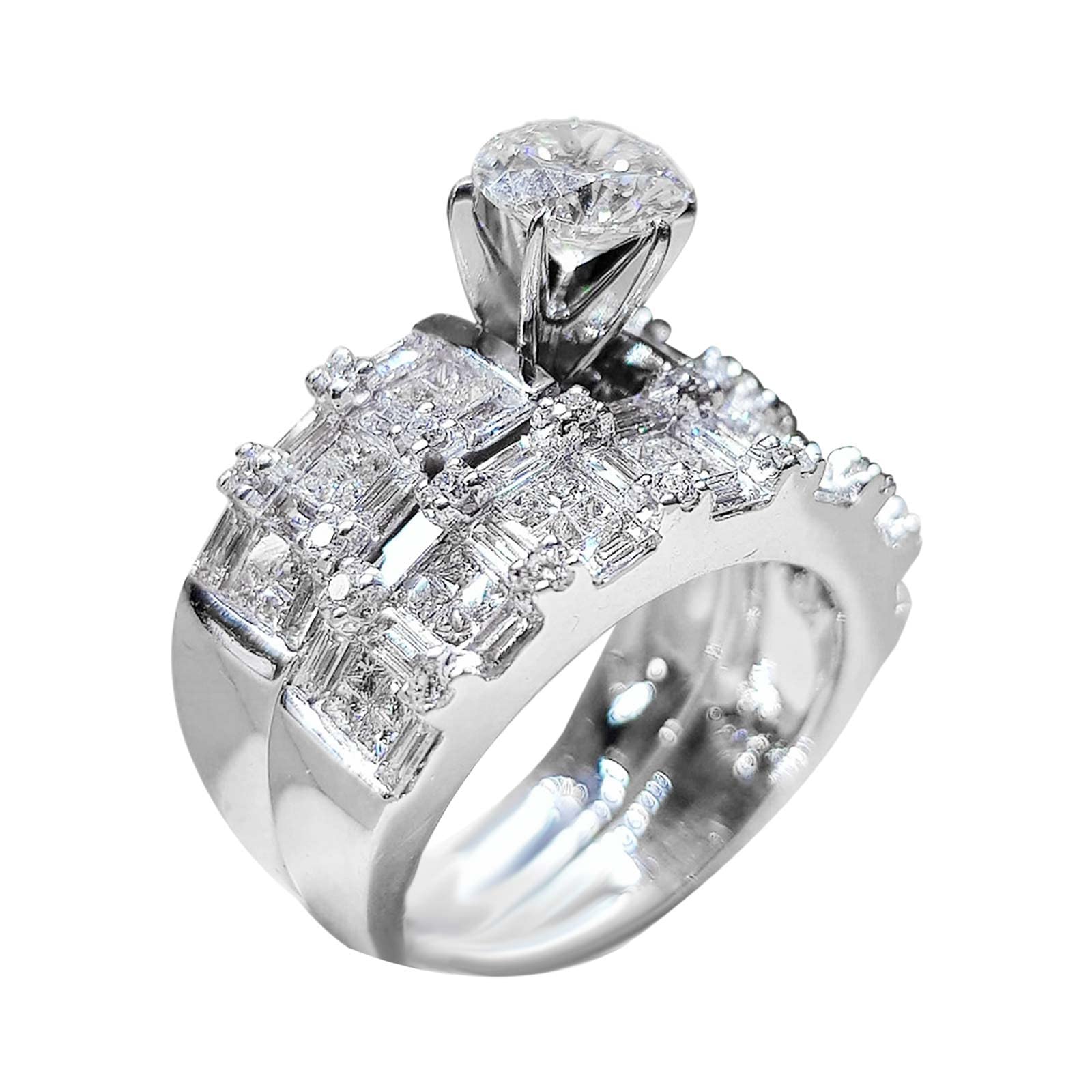 Elegant Rose Gold Diamond Stackable Rings for Women - Adjustable Valentine's Day Gift, Fashion Jewelry for Daily Wear & Special Occasions