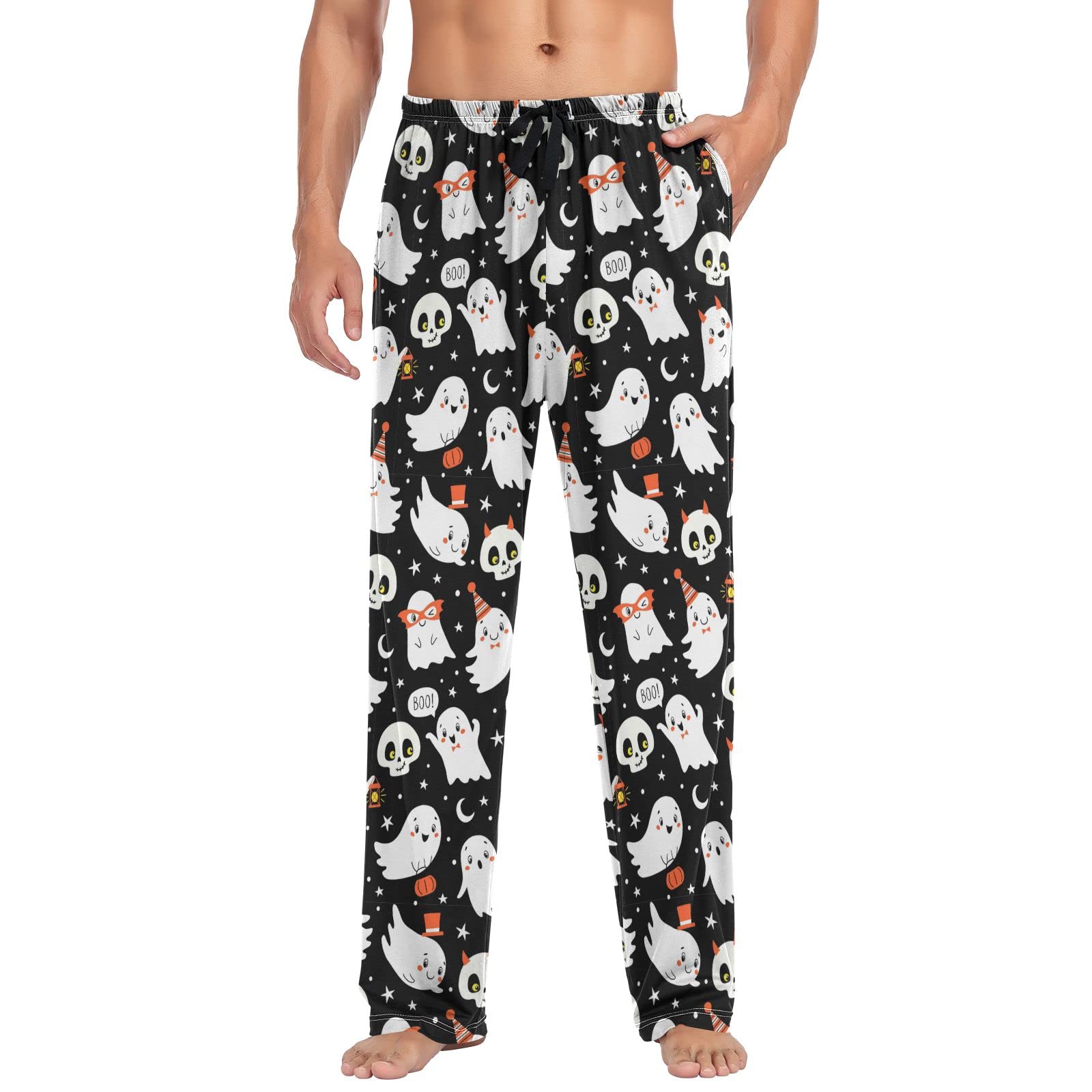 ASLSIY Men's Soft Pajama Pants - Breathable Lounge Sleepwear with Elastic Waistband - Perfect for Home Relaxation, Sleeping & Lounging