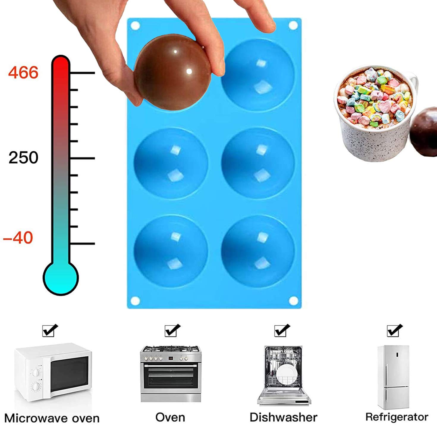 Premium Silicone Hot Chocolate Bomb Mold Set - 2.5