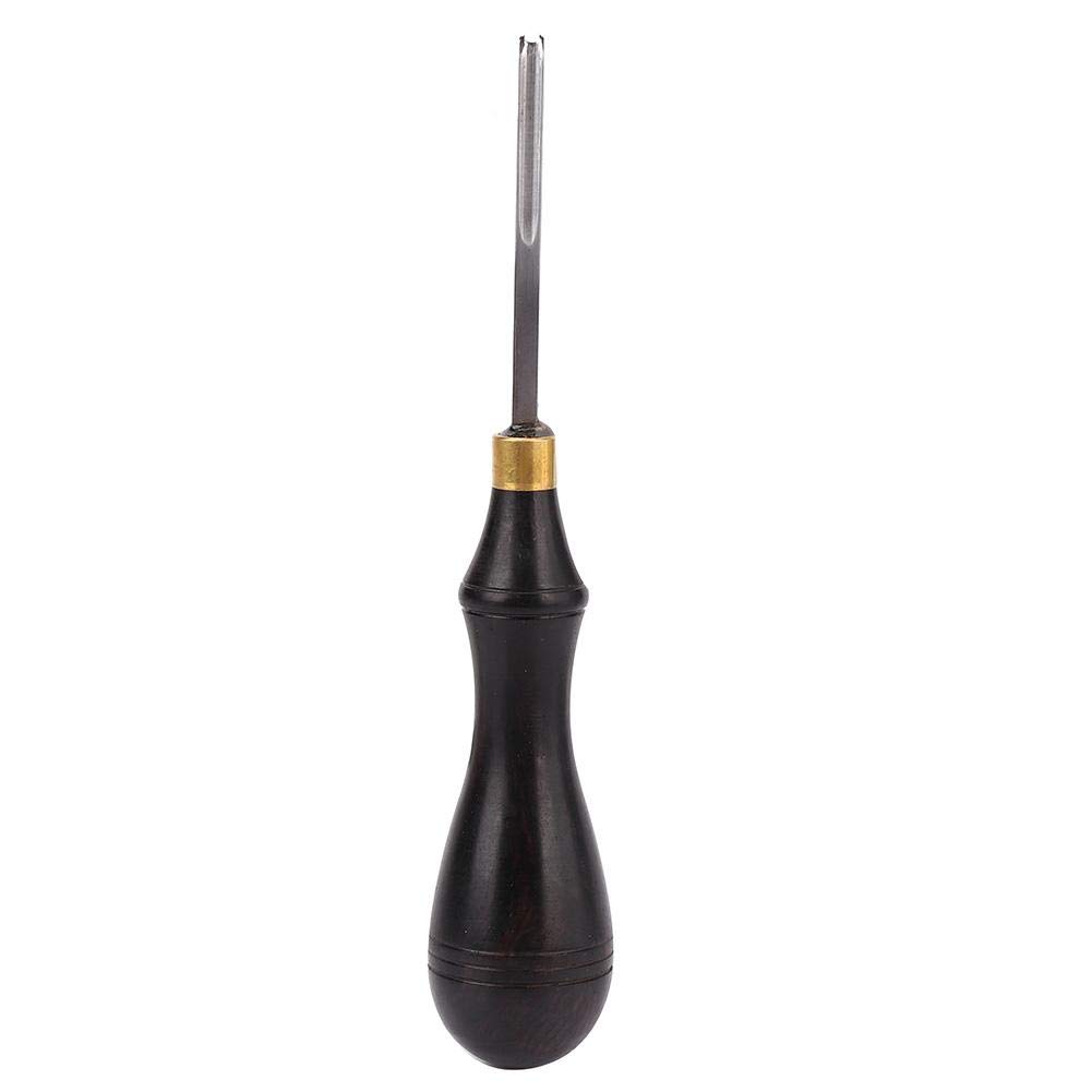 Premium Leather Edge Beveller Tool - 4# Steel Blade with Ebony Handle for Leathercraft & DIY Projects - Perfect for Leather Trimming, Beveling & Edge Finishing