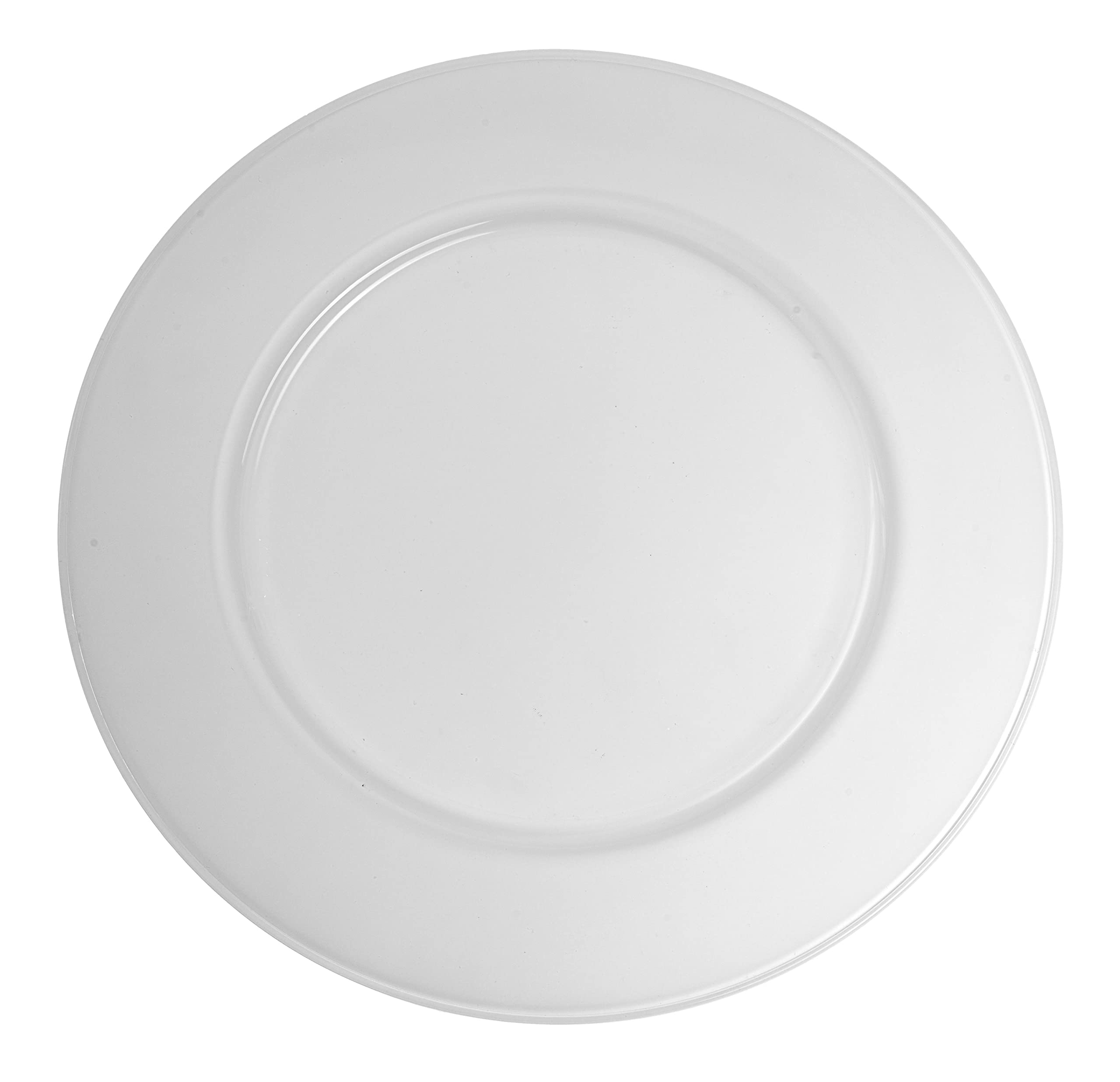 Premium Barski Glass Charger Plates - Set of 6 White 12.5