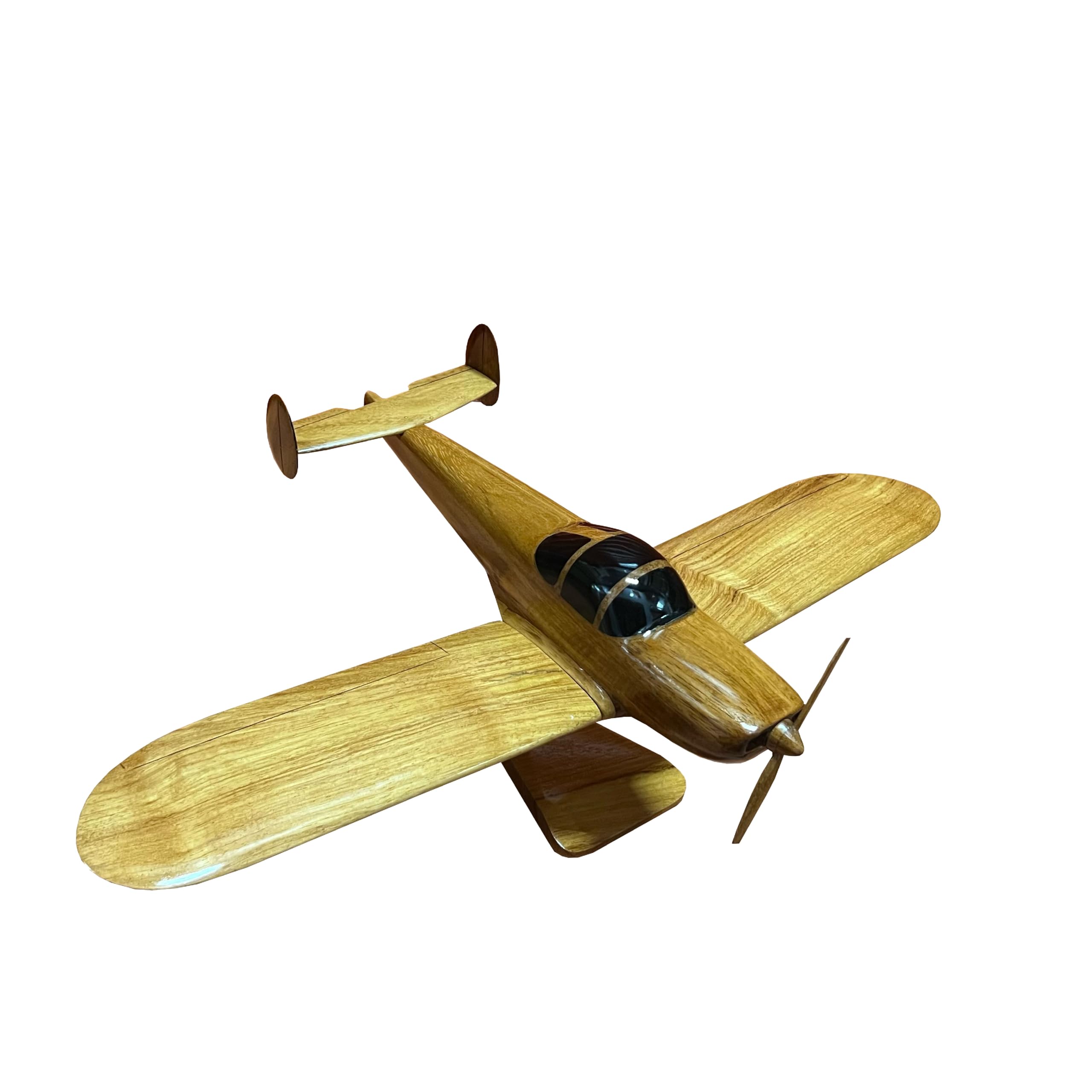 Vintage Ercoupe 415C Mahogany Wood Desktop Aircraft Model - Handcrafted Collectible Airplane Display for Office Desk, Home Decor & Aviation Enthusiast Gifts