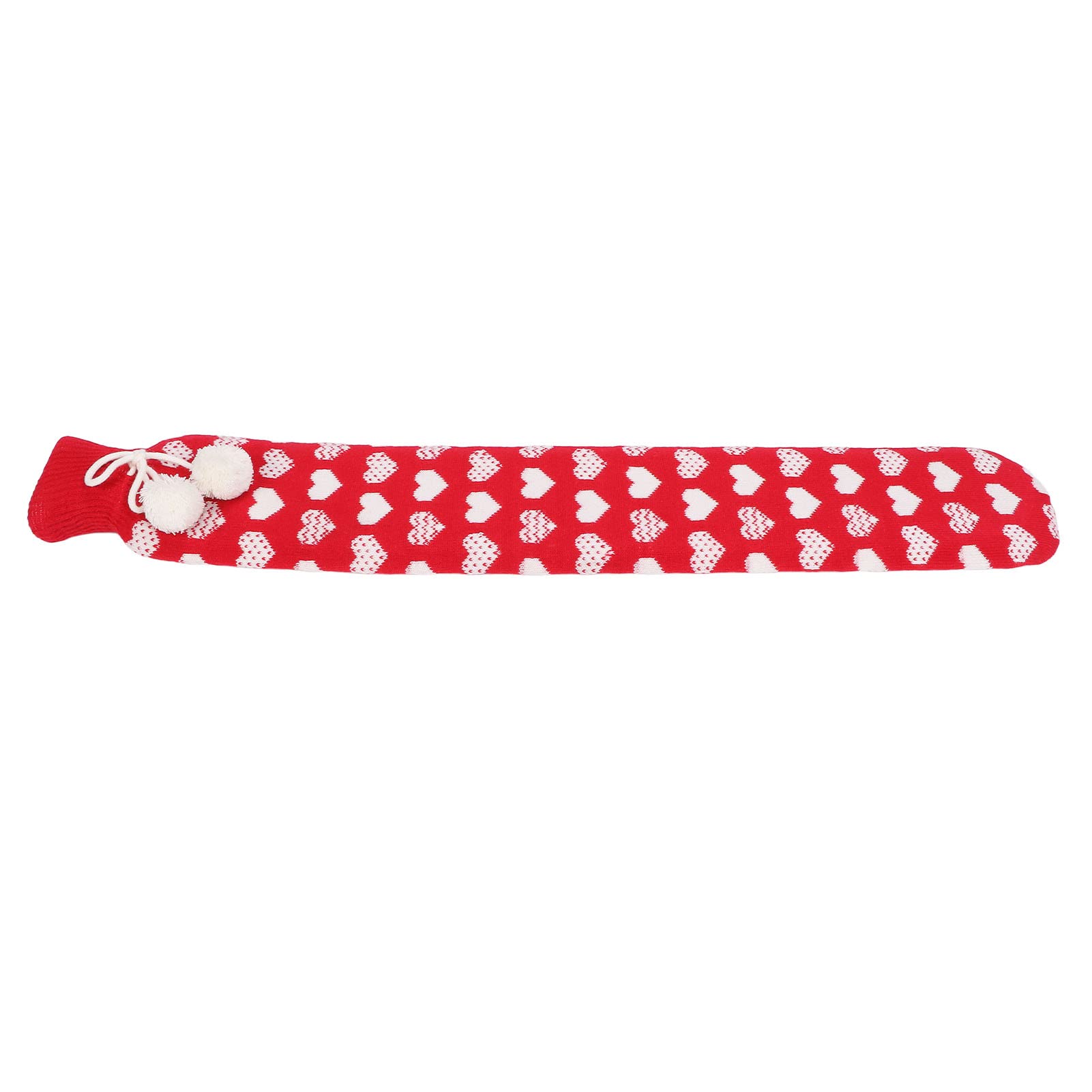 Premium Rubber Long Hot Water Bottle for Body Warmth - Safe, Washable, Burn-Resistant for Cold Days - Ideal for Winter Comfort, Pain Relief & Relaxation (White Love Design)