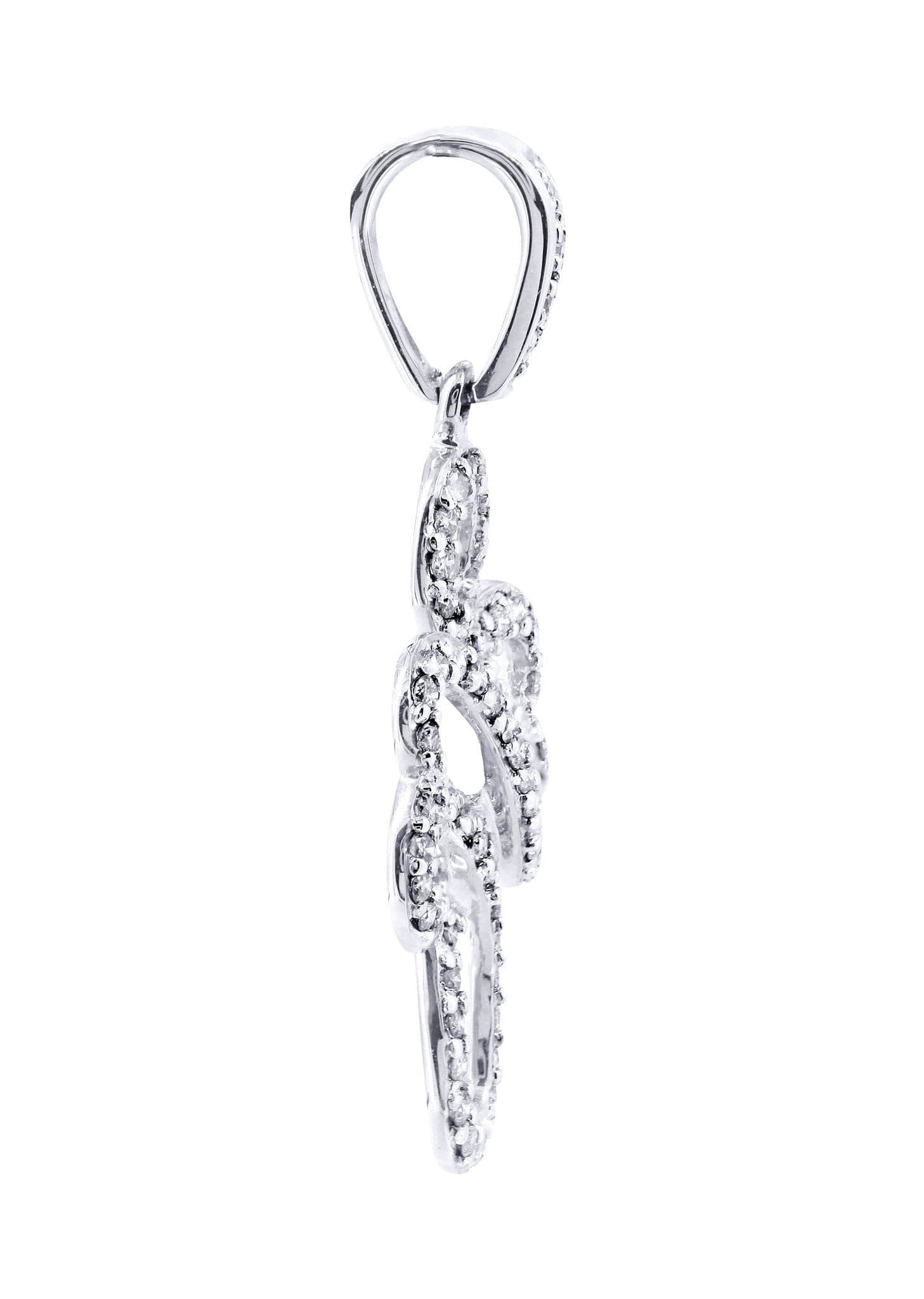 0.82 Carat Diamond Cross Pendant Necklace - 2.08 Grams 14K White Gold Religious Jewelry for Women - Perfect for Baptism, First Communion & Special Occasions