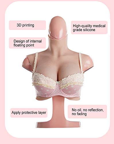 Realistic Silicone Breast Plates for Crossdressers & Transgender - YIQI 8th Gen Skin-Like Prosthesis with Advanced Technology | Perfect for Cosplay, Drag Shows & Gender Affirmation