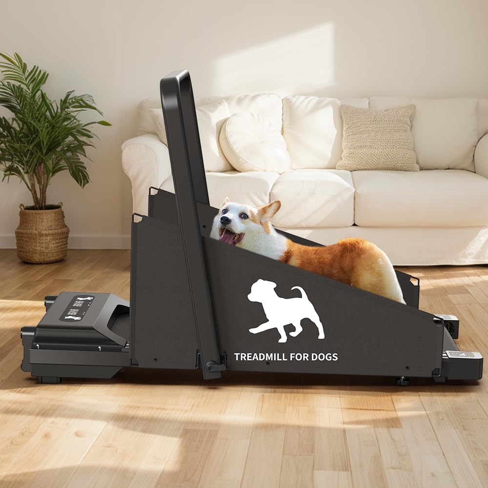 2.5HP Foldable Dog Treadmill for Small & Medium Dogs - 220lbs Weight Capacity, 2-in-1 Dog Pacer & Running Machine for Home Use - Perfect for Indoor Exercise, Pet Fitness Training & Weight Management