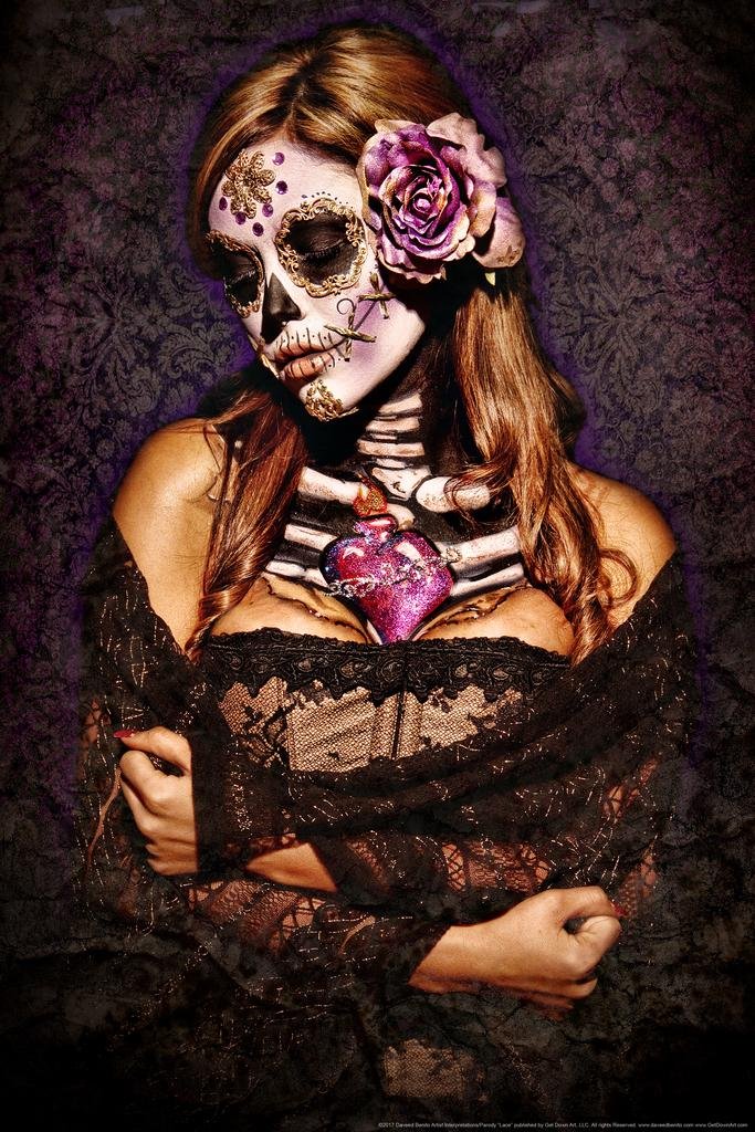 Daveed Benito Day of The Dead Lace Poster - 16x24 Inch Laminated Dry Erase Sign - Perfect for Home Decor, Office, or Classroom Whiteboard