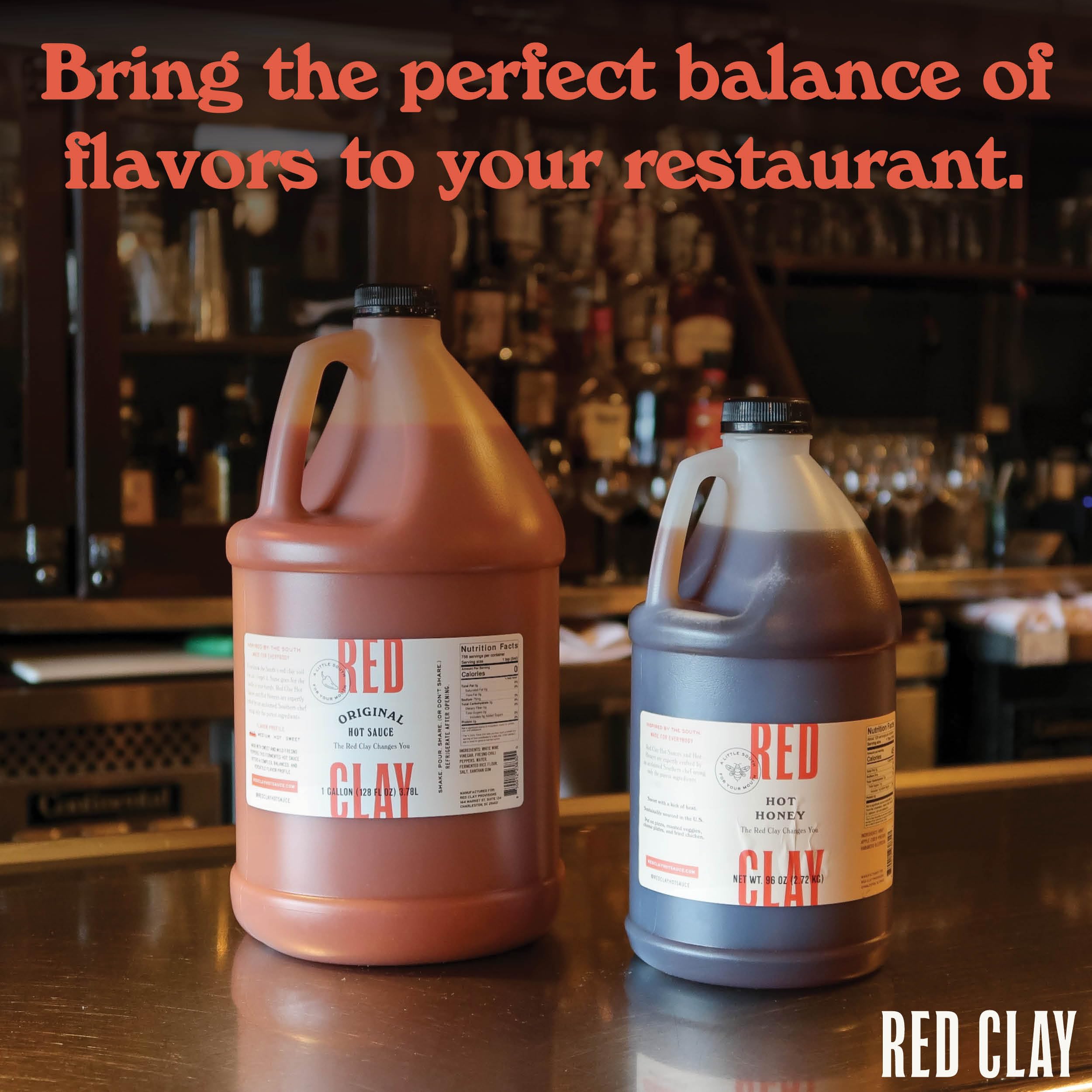 Red Clay Hot Sauce - Original Southern Style Hot Sauce | Gluten Free, Sugar Free, Keto Friendly | Mild Heat Condiment & Marinade | Sustainably Sourced, Made in USA | 1 Gallon Bulk Size Jug - Perfect for BBQ, Wings, Tacos & Home Cooking