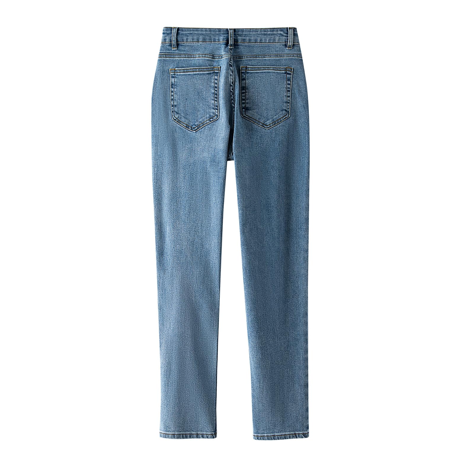 LEIJIJEANS Women's Plus Size High Waist Straight Jeans - Stretch Denim Pants for Curvy Figures | Slim Fit Comfortable Blue Jeans for Casual Wear & Office Outfits