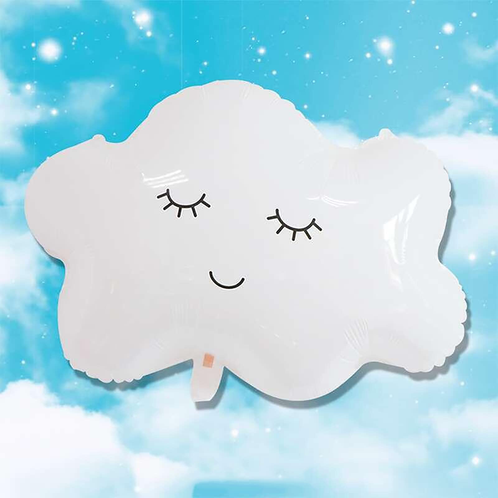 White Cloud Shaped Foil Balloons - 6pcs Smile Face Mylar Balloons for Wedding, Birthday & Christmas Party Decorations | Perfect for Baby Showers, Gender Reveals & Indoor/Outdoor Events