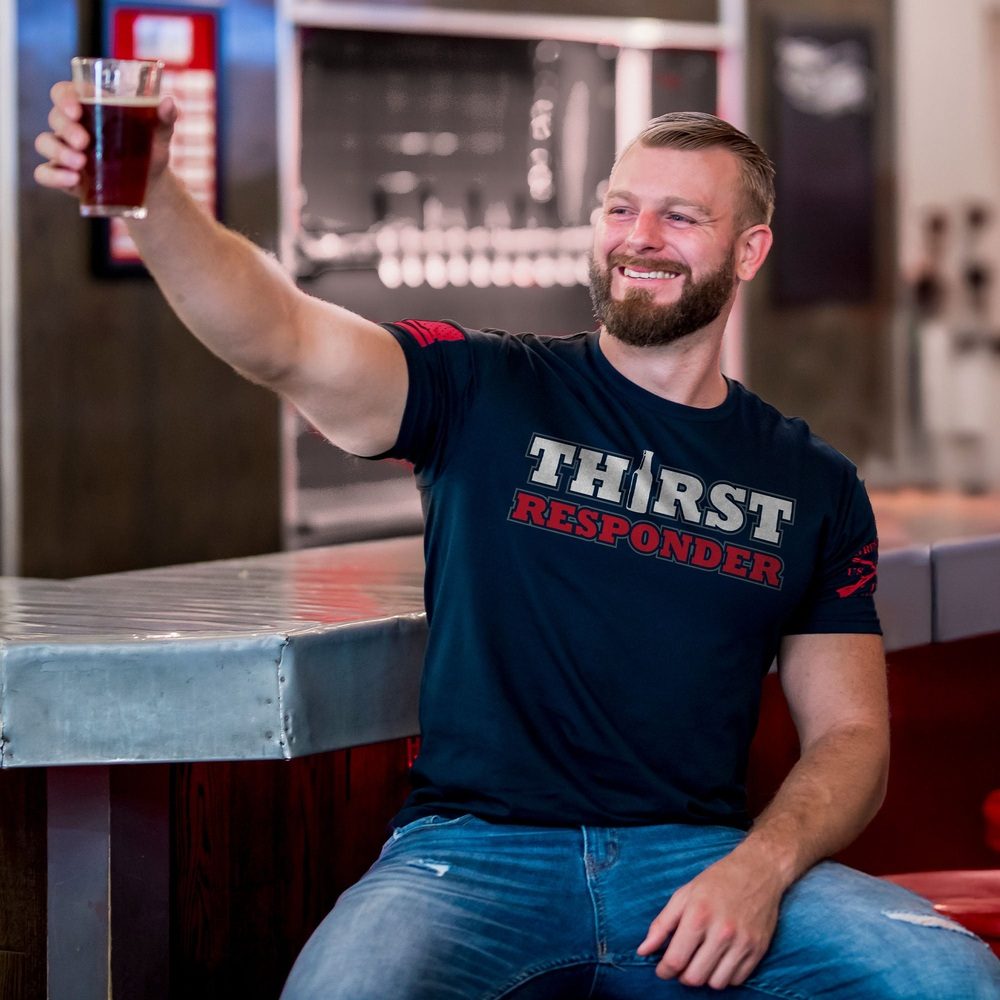 Thirst Responder T-Shirt - Midnight Navy | Funny Parody Graphic Tee for Men & Women | Perfect for Casual Wear, Parties & Gifts