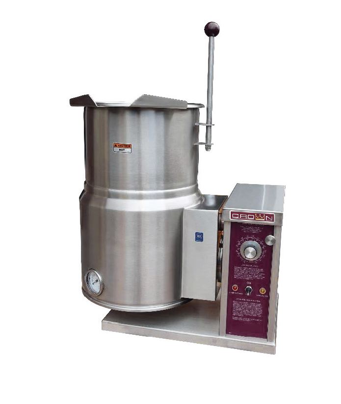 Crown EC 12TW 12 Gallon Commercial Electric Tilting Steam Kettle - Tabletop Stainless Steel Food Warmer for Restaurants, Catering & Bakery - Perfect for Soup, Sauce, Stew & Large Batch Cooking
