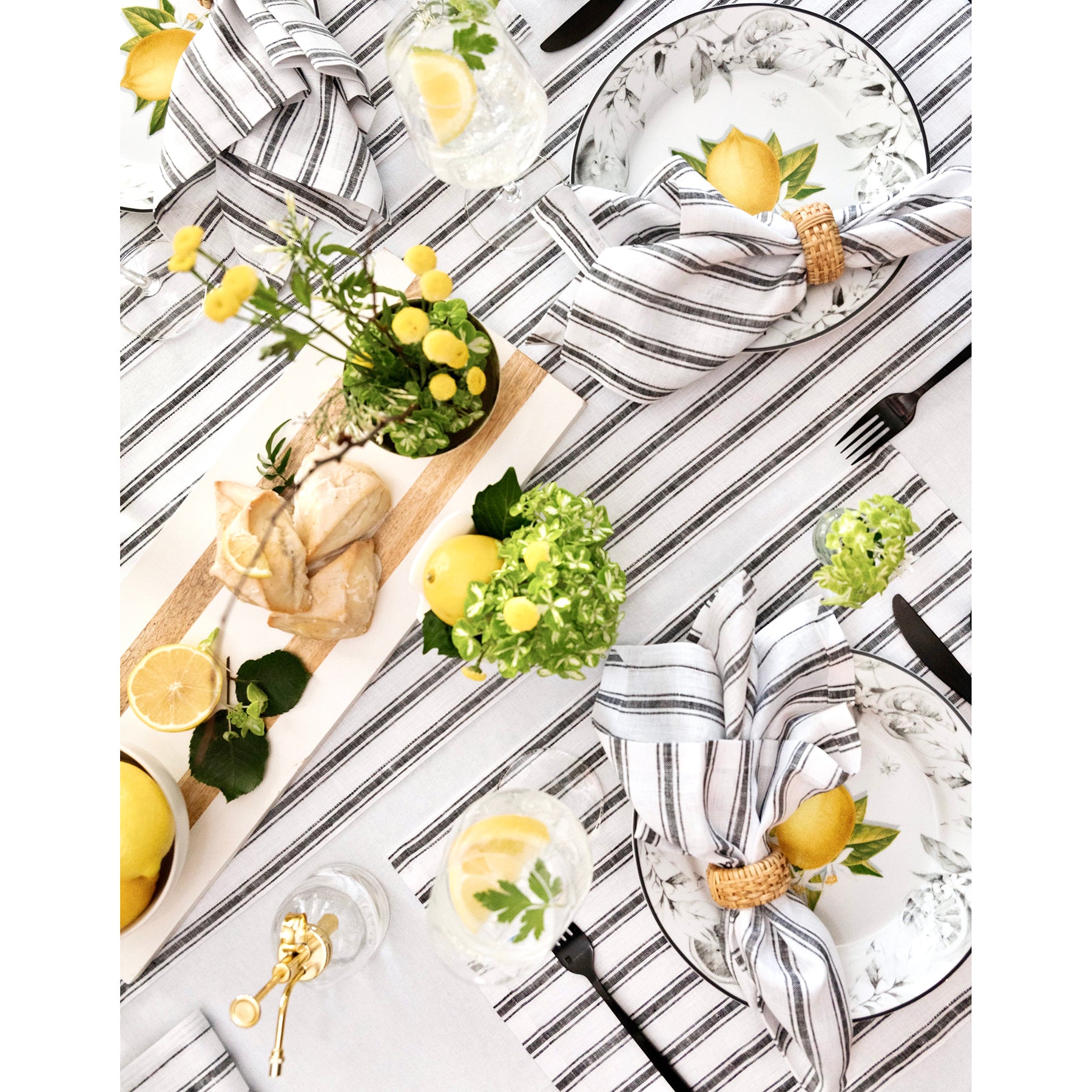 Stylish Capri Ticking Stripe Table Runner - Cotton Farmhouse Decor for Dining Room, Kitchen, or Wedding Party Decorations