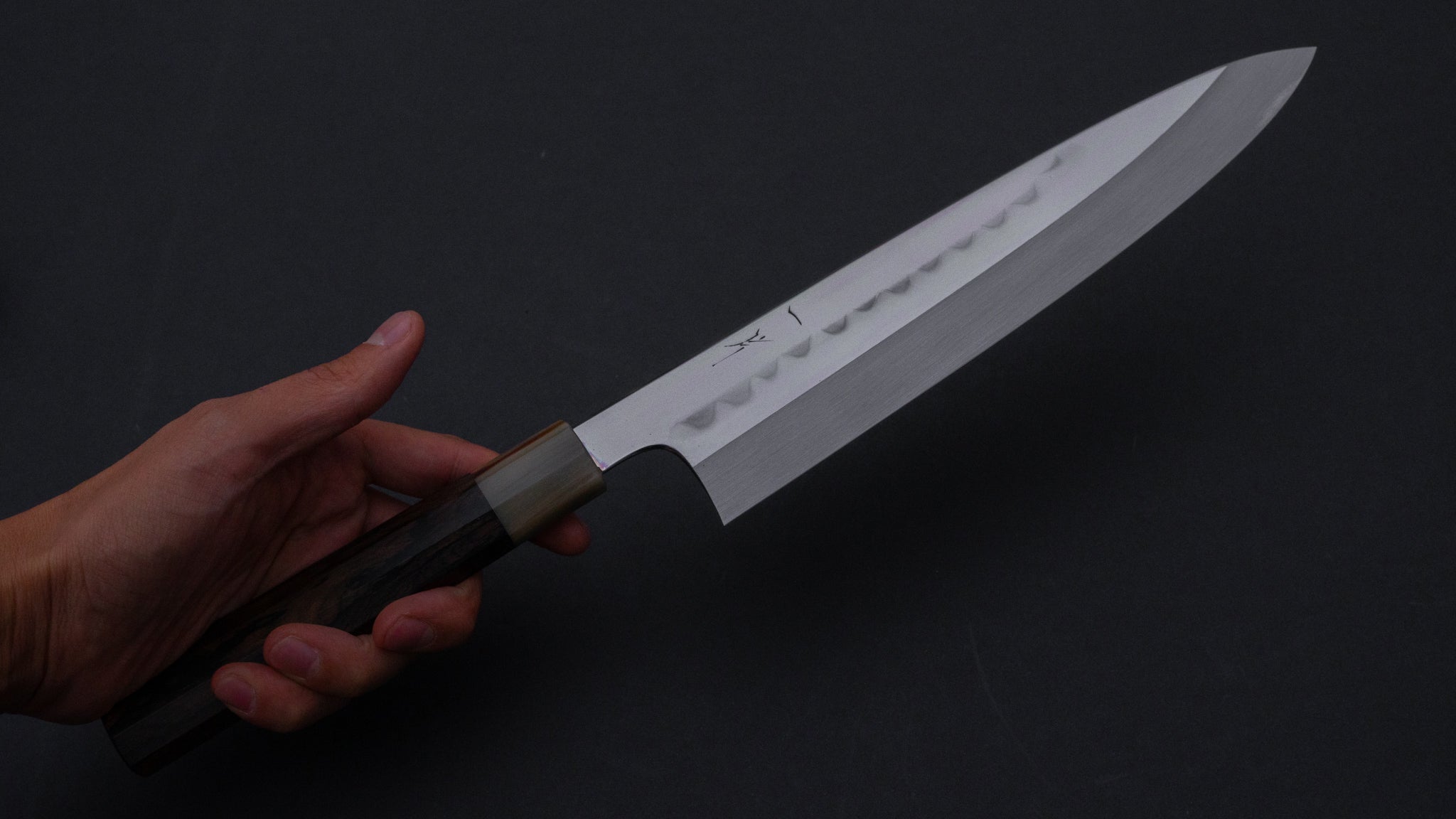 Hitohira Togashi Kambei White #1 Mizu Honyaki Gyuto 240mm Japanese Chef Knife - Premium Ziricote Wood Handle with Saya Scabbard (#001) - Perfect for Professional Chefs & Home Cooking Enthusiasts