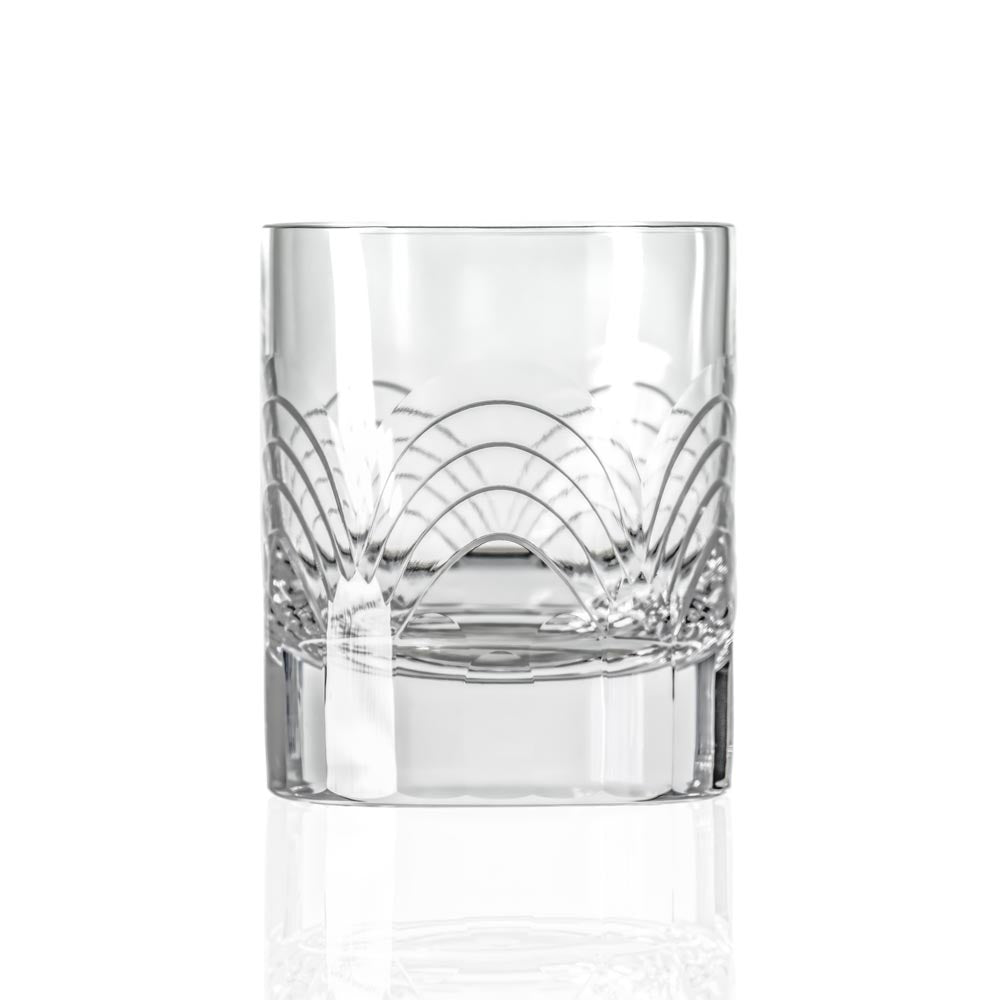 Premium Cascades Clear 7oz Whiskey Glasses Set of 4 - Perfect for Scotch, Bourbon & Cocktails - Ideal for Home Bars, Gifts & Entertaining