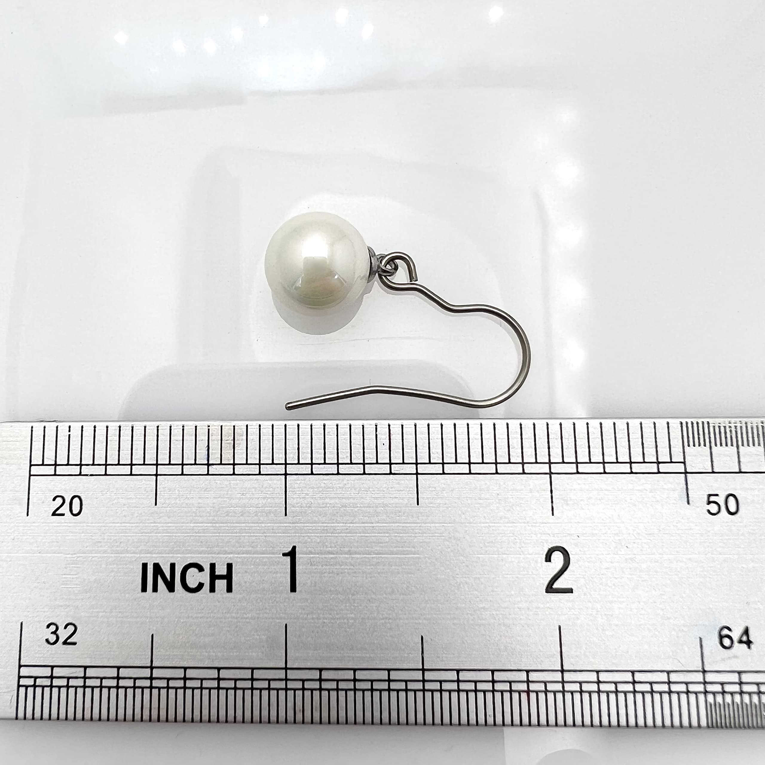 Limerencia Titanium Dangle Earrings for Women - 10mm Lightweight Shell Pearl Drop Earrings, Hypoallergenic Jewelry for Sensitive Ears - Perfect for Weddings, Parties & Everyday Elegance