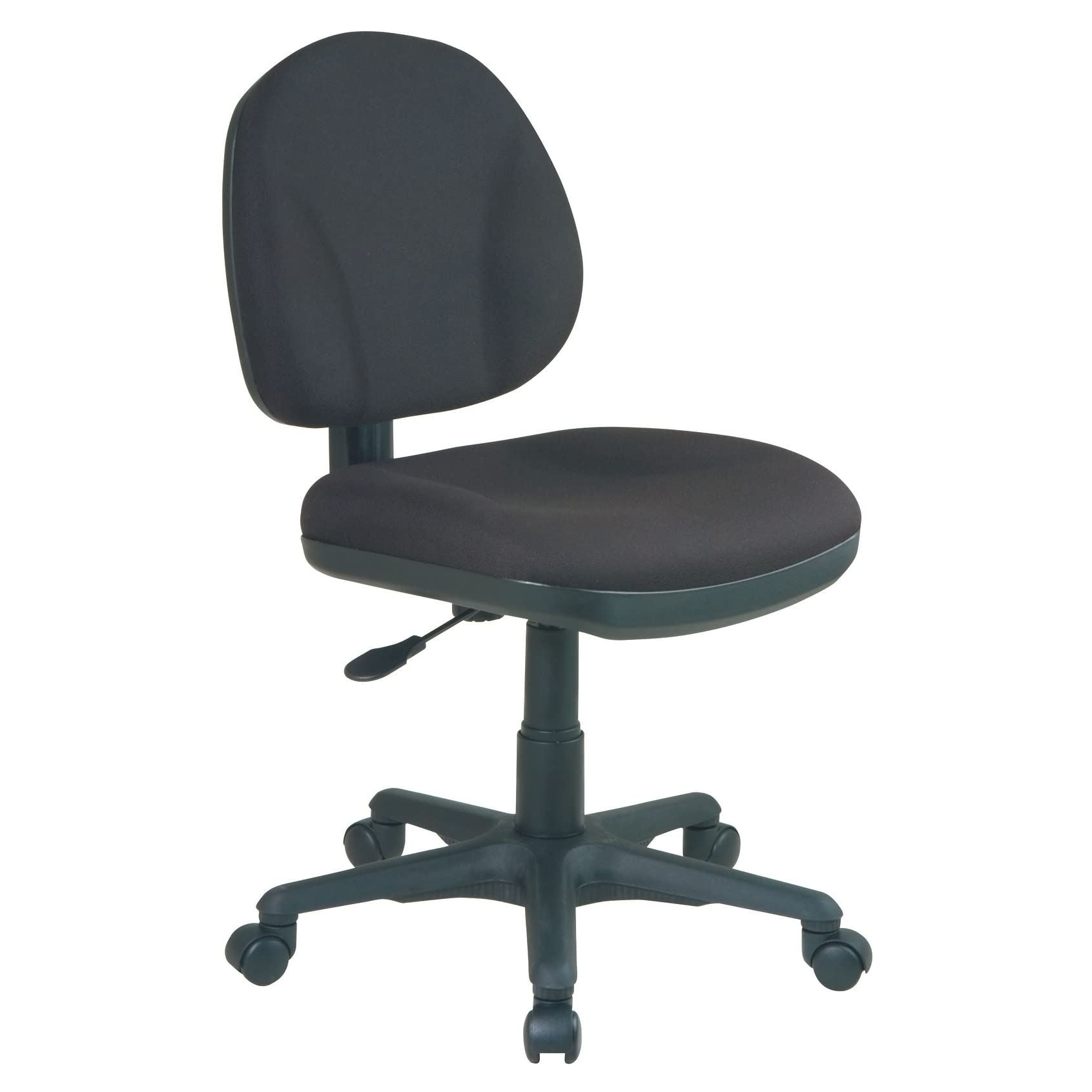 Office Star Pneumatic Adjustable Ergonomic Office Chair with Thick Padded Seat & Built-in Lumbar Support - Black - Perfect for Home Office, Gaming & Workspaces