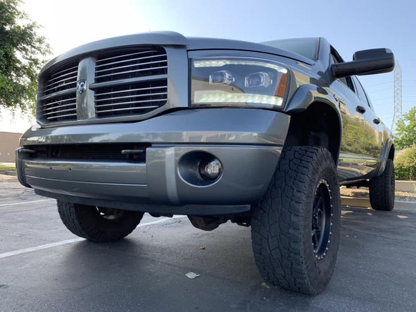 AlphaRex LUXX LED Projector Headlights for Dodge Ram 1500 (2006-2008) & 2500/3500 (2006-2009) - Black Housing, High Performance Lighting Upgrade for Off-Road & Night Driving