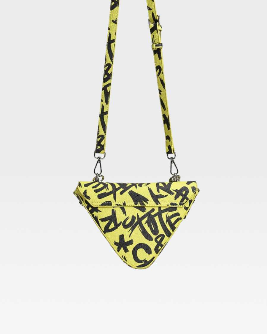 Trendy Yellow Graffiti Shoulder Bag for Women & Men - Stylish Crossbody Purse for Streetwear, Travel & Daily Use