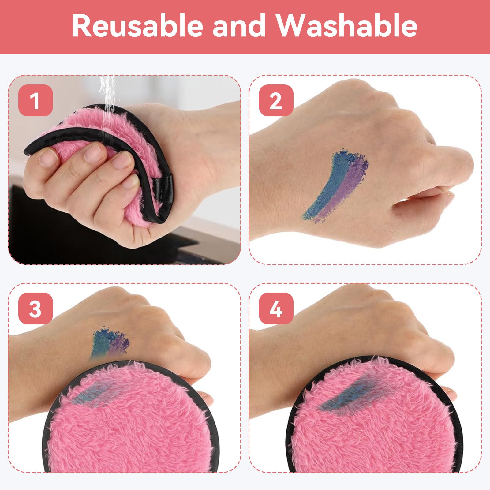 3Pcs Reusable Superfine Fiber Makeup Remover Pads - Gentle Face Cleansing & Makeup Removal with Pineapple Pattern | Eco-Friendly, Soft & Washable for Daily Skincare & Travel