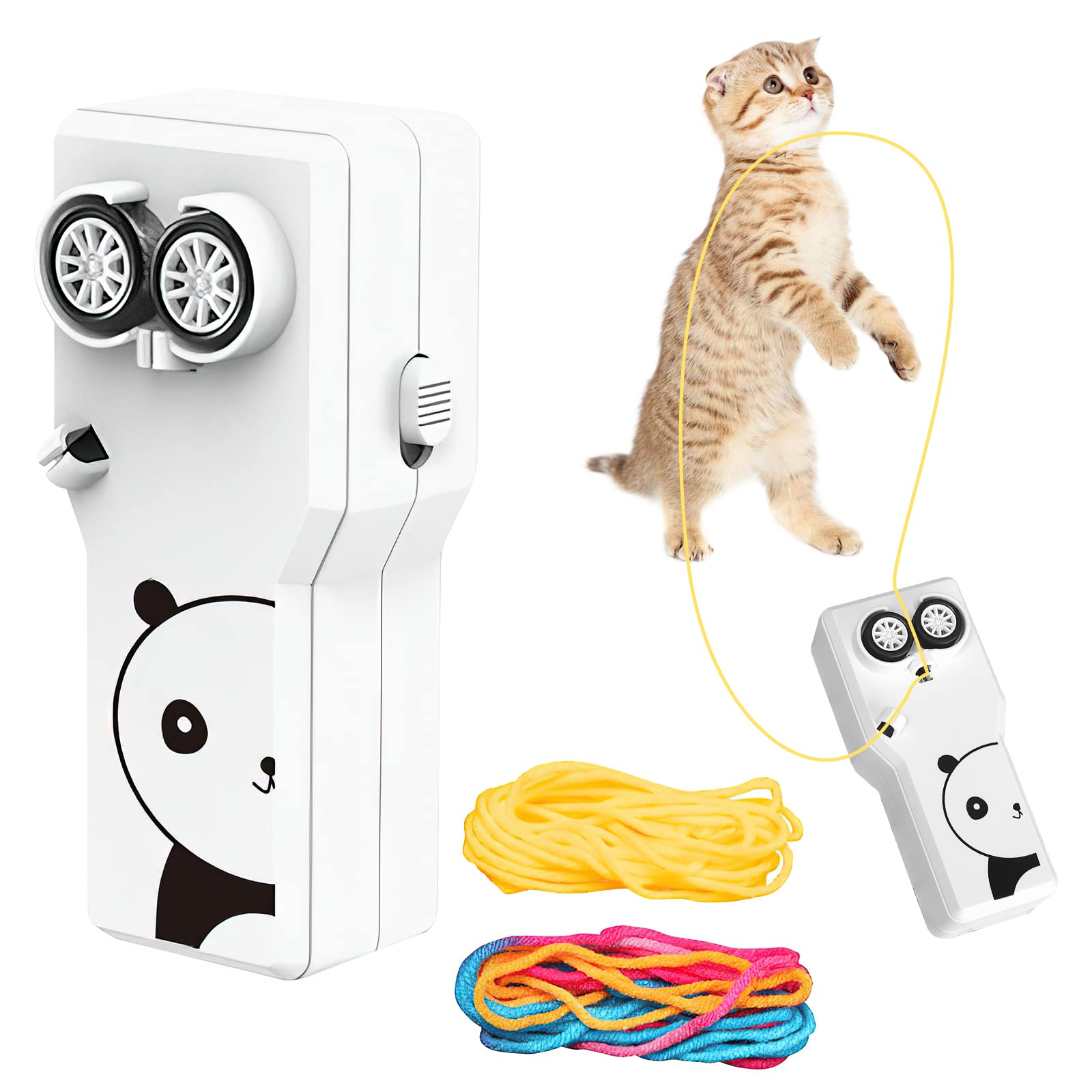 HENGBIRD Lasso String Shooter Toy - Portable Loop Lasso Launcher with Spinning Rope for Kids & Cats - Fun Outdoor Activity Game (White) | Perfect for Backyard Play, Pet Entertainment & Family Bonding Time