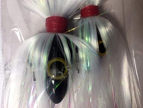 Blue Water Candy Rock Fish Candy 8oz & 4oz Mojo Lure - 9-Inch Swimbait Shad Bodies with Tandem Parachute Rig | Saltwater Fishing Lures for Rockfish, Striped Bass & Offshore Gamefish | Ready-to-Fish Bait for Deep Sea & Pier Angling