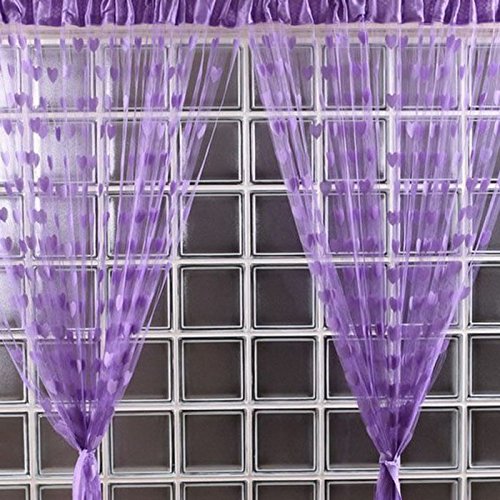 Gornorriss Heart Tassel String Door Curtain - Purple Window Valance for Bedroom, Living Room, Nursery & Home Decor | Boho Chic Room Dividers & Doorway Decorations
