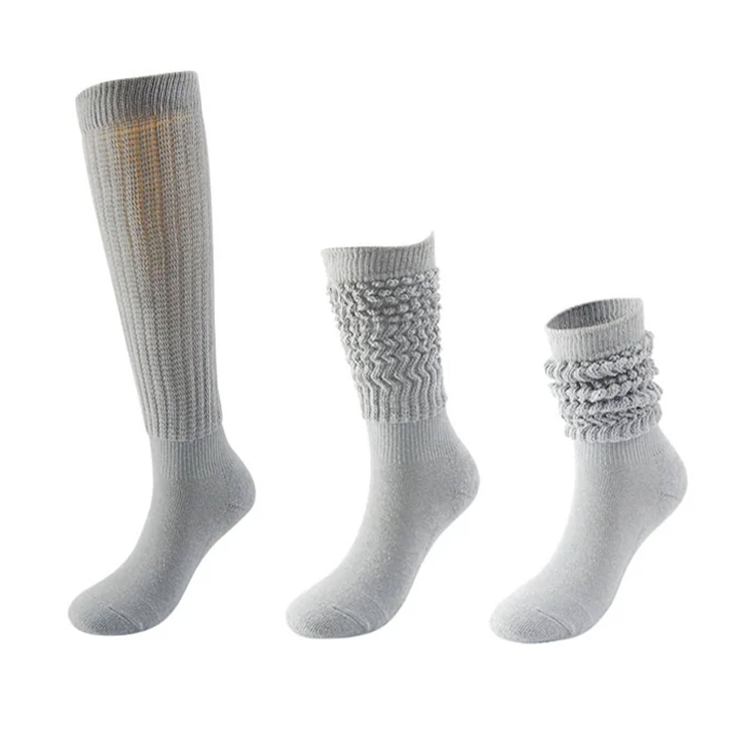 FLOOF Women's Slouch Socks - Soft & Cozy Grey Knit Socks for Casual Wear, Lounge & Winter Comfort