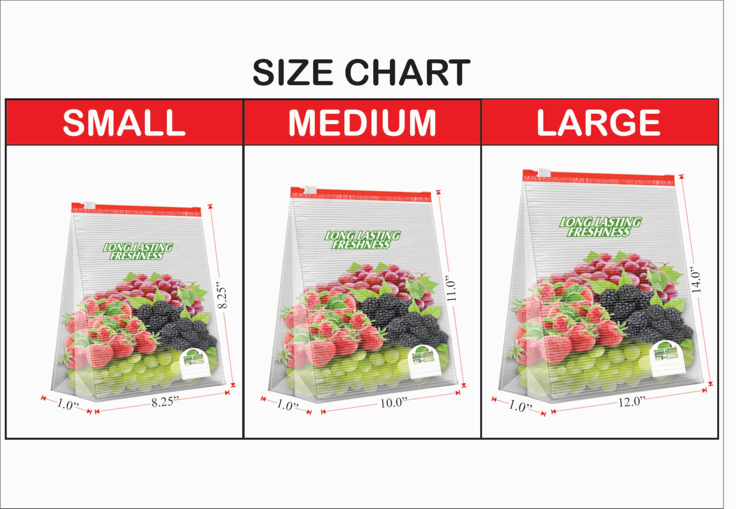 Shalimar Small Plastic Zip 'N' Slider Bags 20x20cm - Reusable, Reclosable Zipper Lock Storage Bags for Vegetables, Fridge, Snacks & More (Pack of 45, 3 Sets) - Perfect for Meal Prep, Freezer Storage & Travel Organization