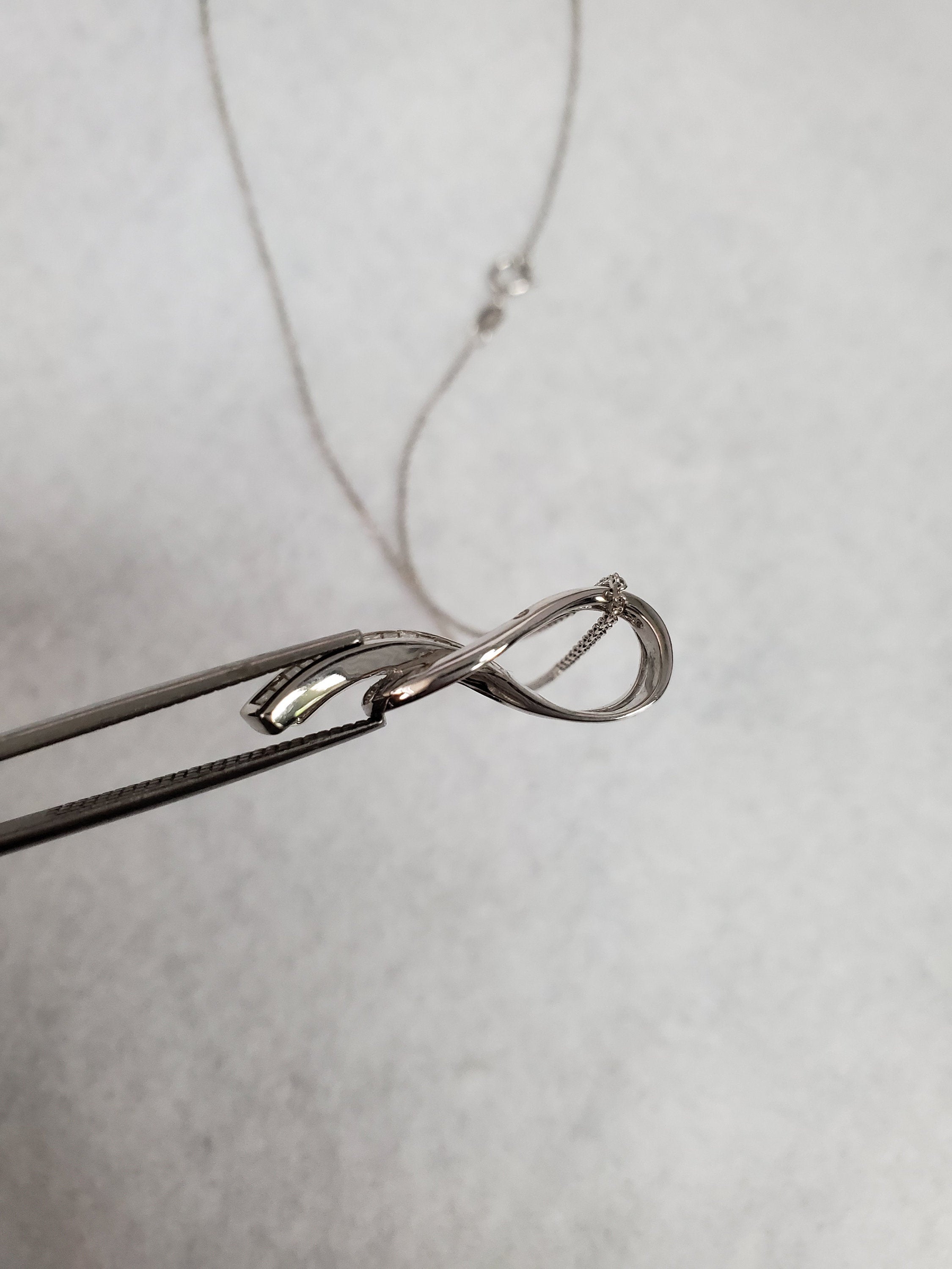 14K White Gold Baguette Diamond Ribbon Pendant Necklace - 0.48cttw Elegant Jewelry Gift for Women, Perfect for Anniversaries, Weddings & Special Occasions