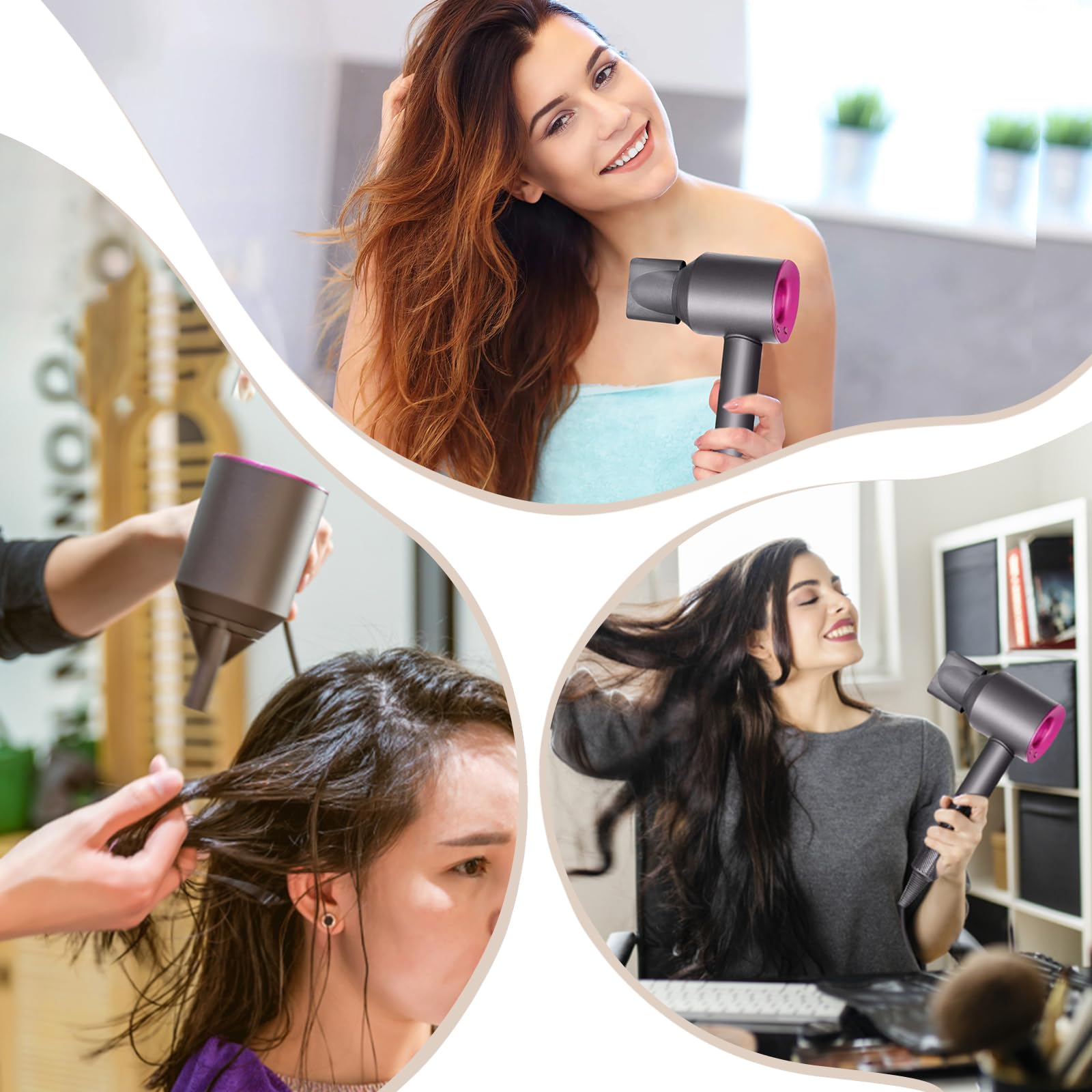 Dyson Supersonic Hair Dryer Nozzle Attachments - Gentle Air Diffuser, Styling Concentrator & Smoothing Nozzle for HD01 HD02 HD03 | Professional Salon Styling at Home