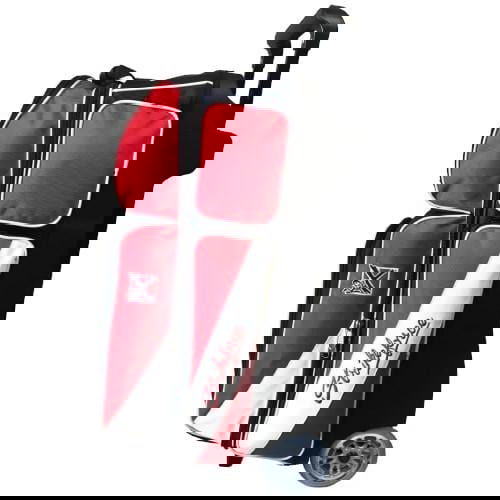 KR Strikeforce Fast Triple Roller Bowling Bag - Red, White & Blue | Heavy Duty 3 Ball Rolling Case for Professional & League Bowlers | Perfect for Tournaments, Practice & Travel